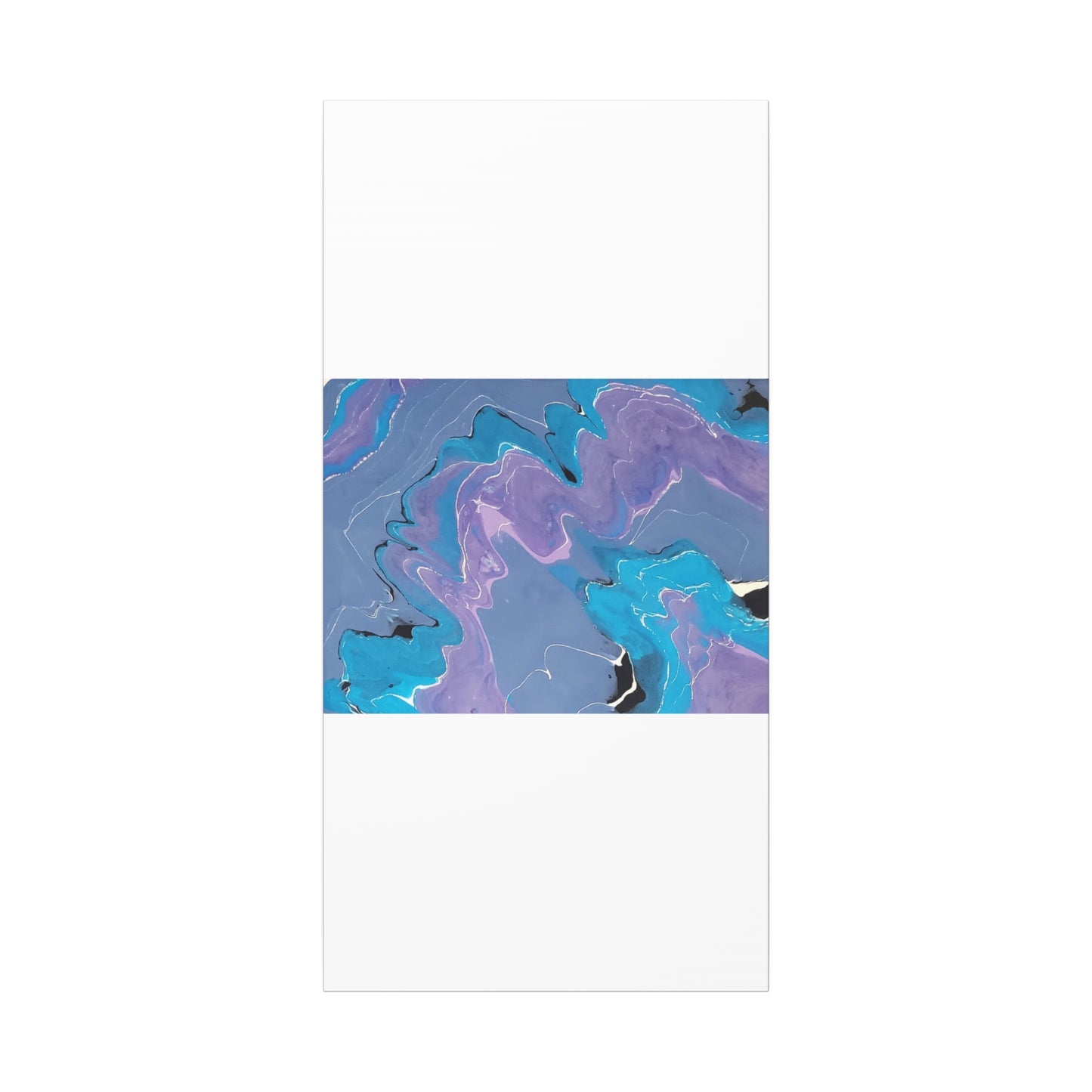 Abstract Blue & Purple Fluid Art Canvas - Matte Stretched Wall Art