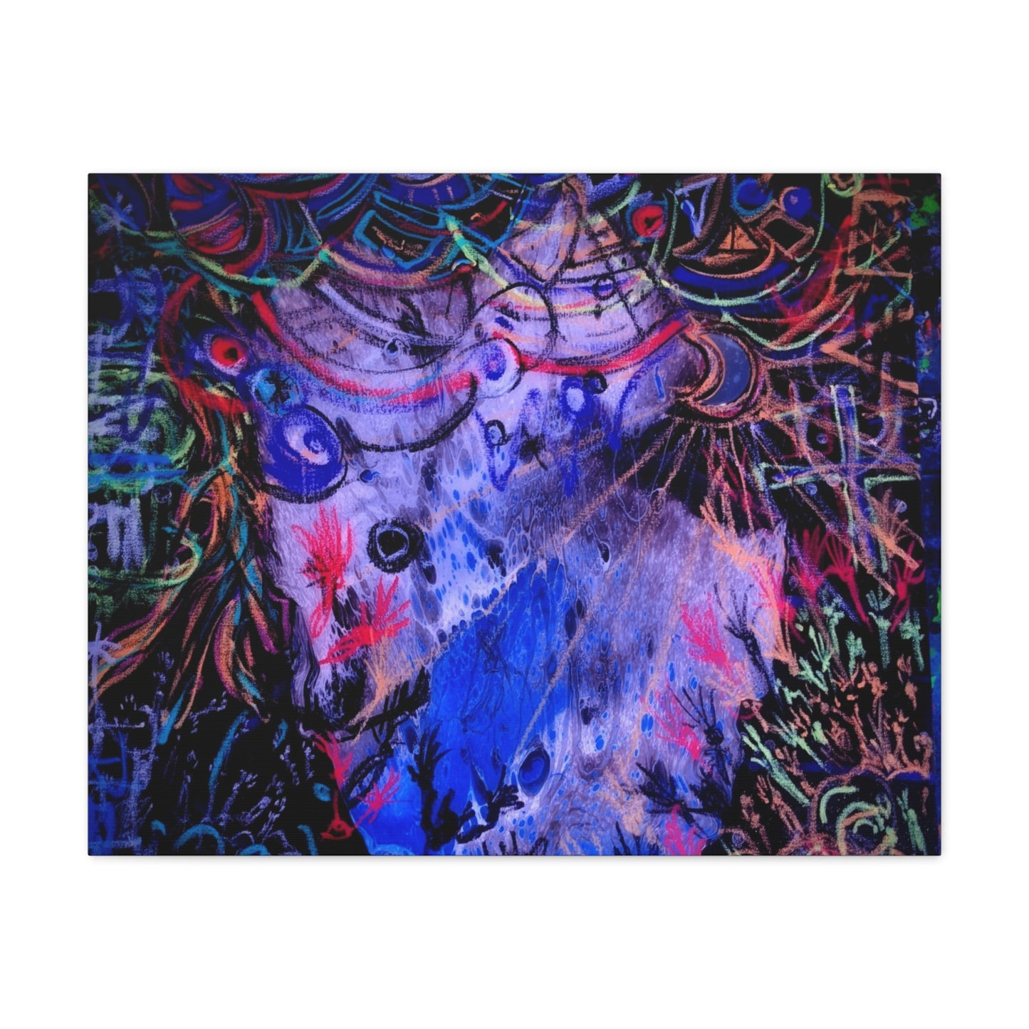 soul_extractions - Abstract Neon Canvas Art - Vibrant Psychedelic Wall Decor