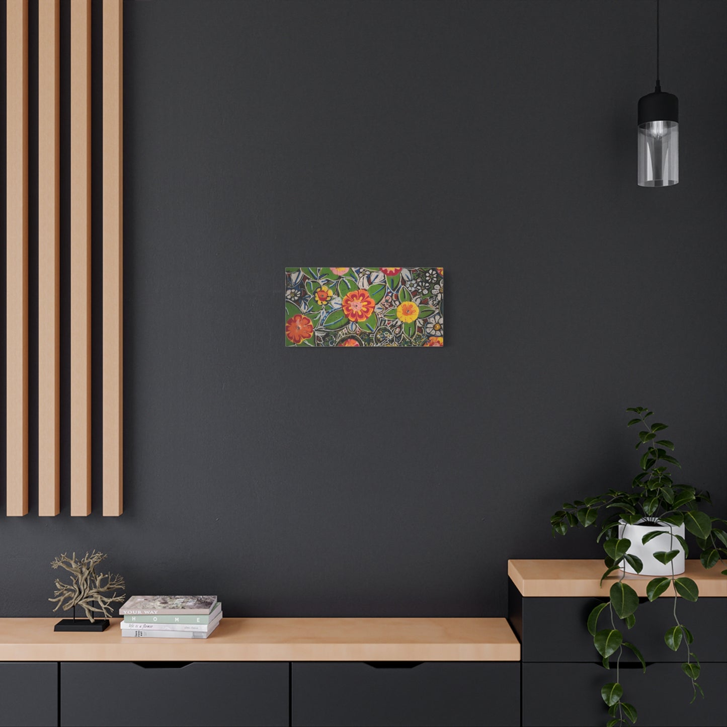 Urban_gardening-04 - Floral Pop Matte Stretched Canvas – Colorful Hand-Painted Garden Wall Art