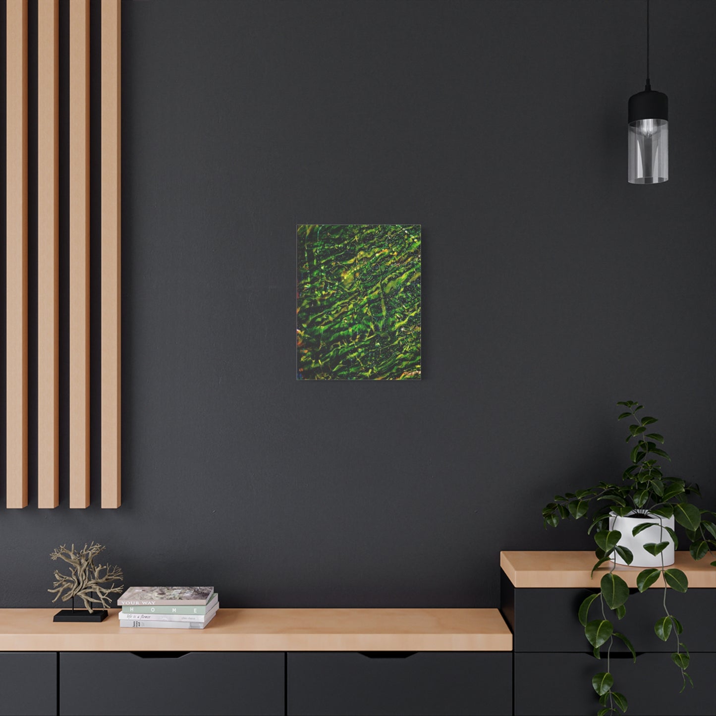 Confessions - Abstract Green Texture Canvas - Matte Stretched Wall Art