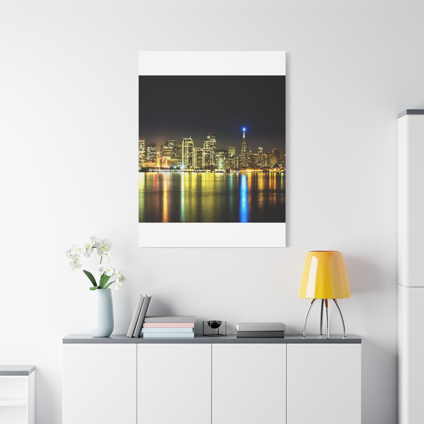 San Francisco Night Skyline Matte Canvas Print — Stretched 1.25"