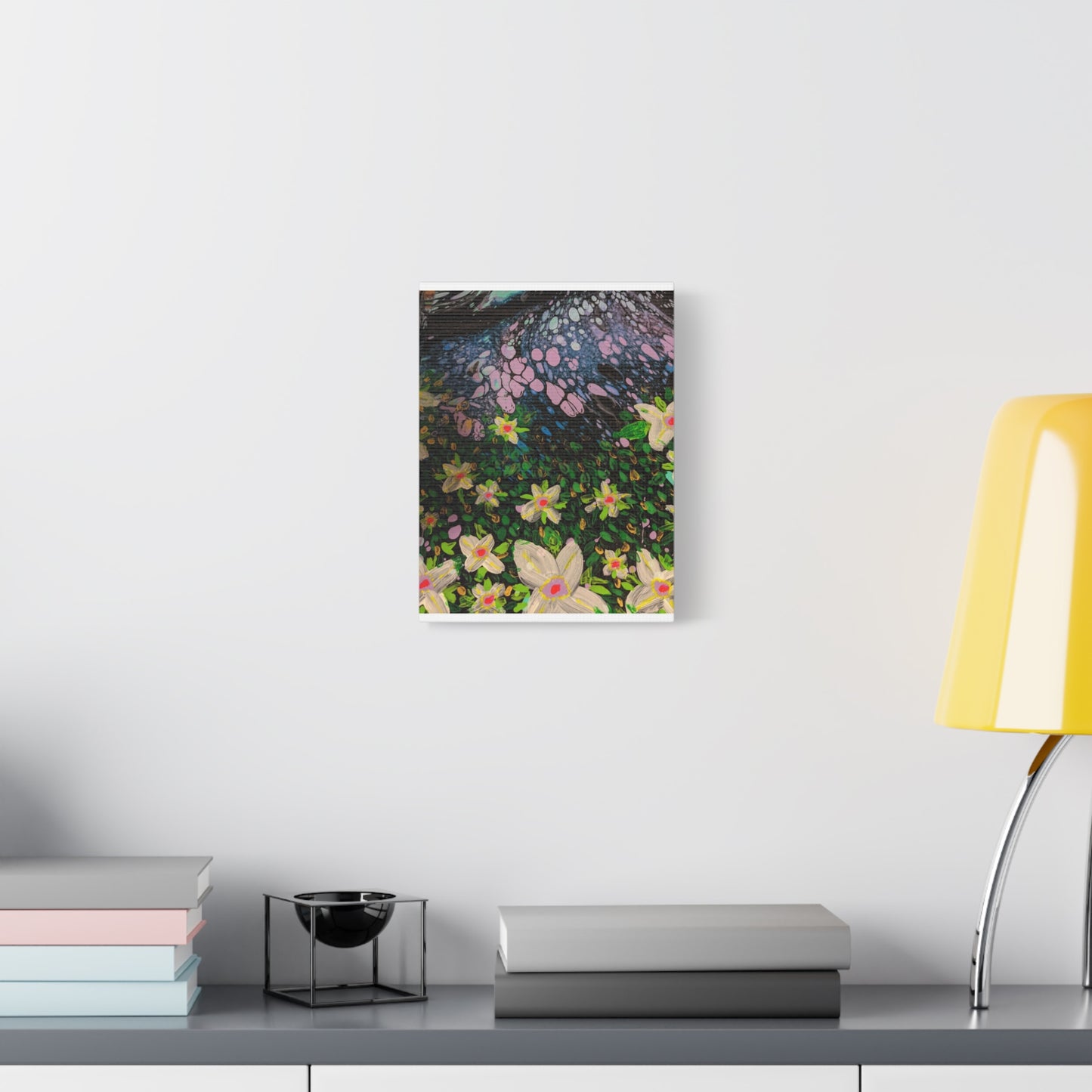 Floetrol&Flowers - Night Pour Garden Matte Canvas Print — Stretched Wall Art