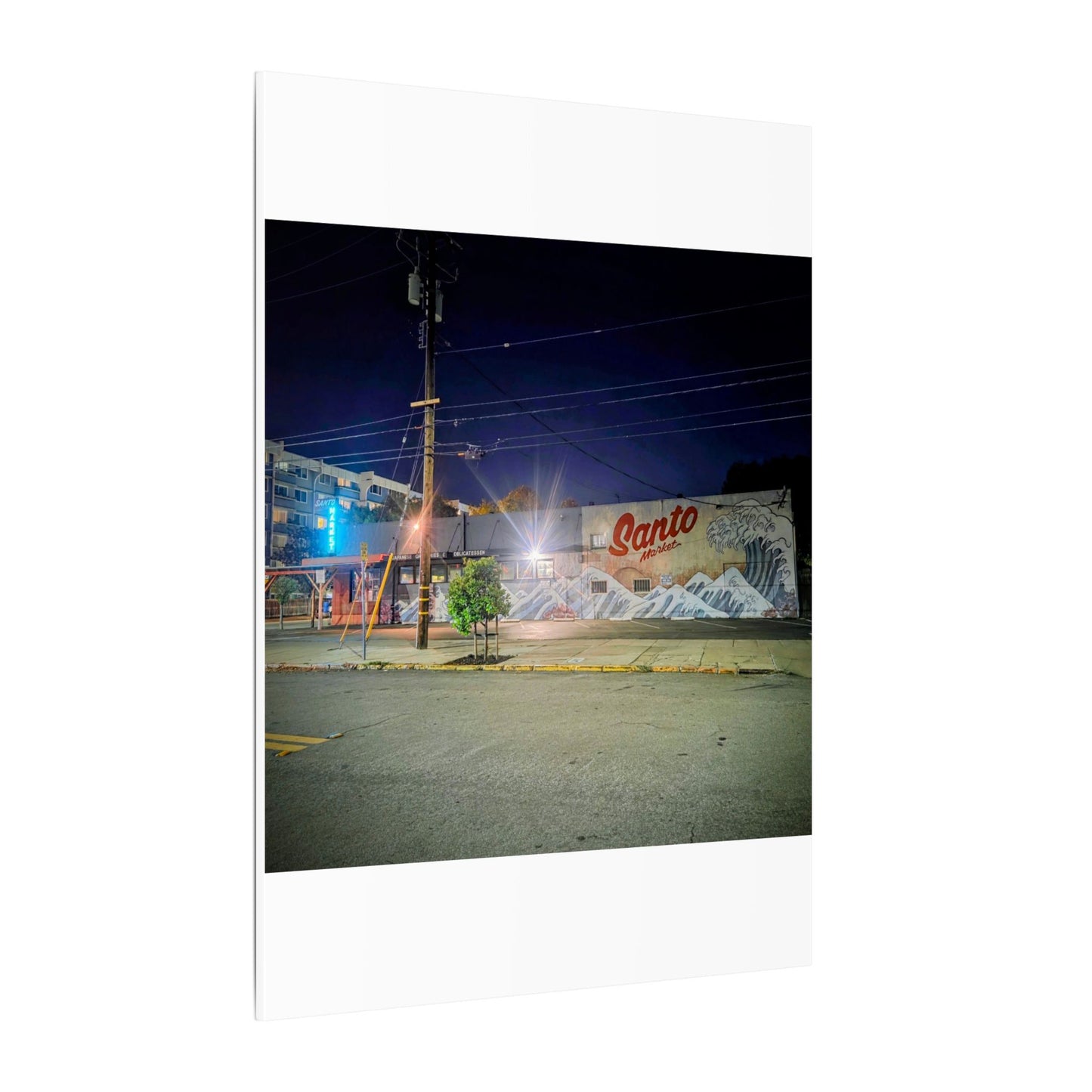 Santo Market Mural (7th&taylor)— Nighttime Urban Wall Art