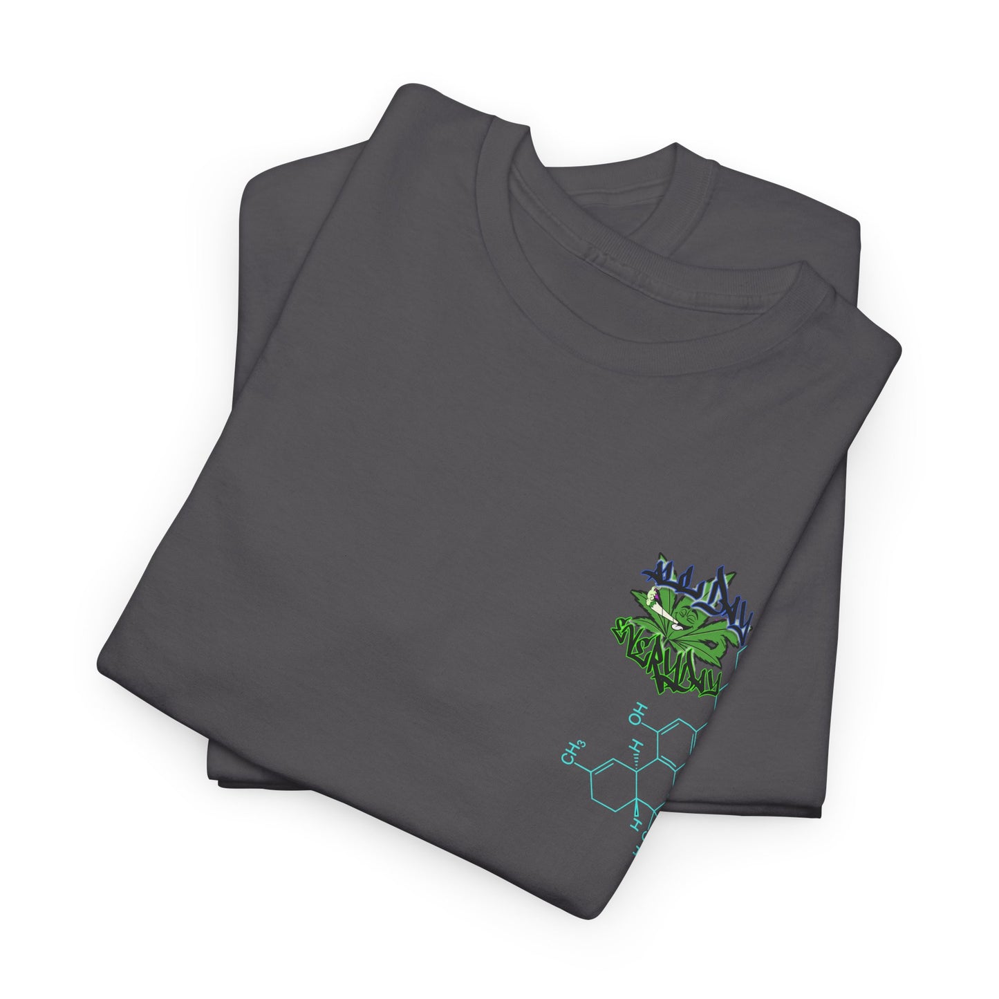 AllDay | Everyday - molecular logo — Green Graffiti Plant Design Chest & Back Print