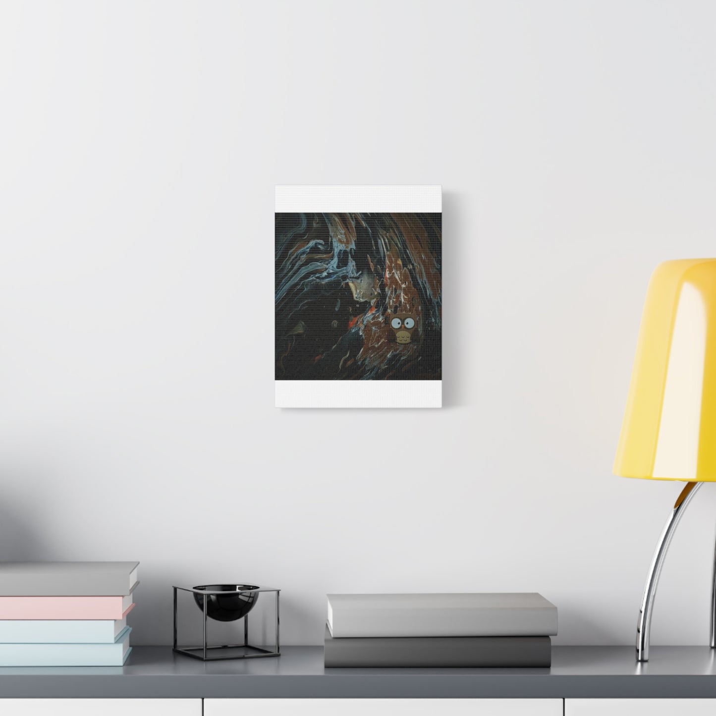 Abstract Swirl Owl Matte Canvas Print