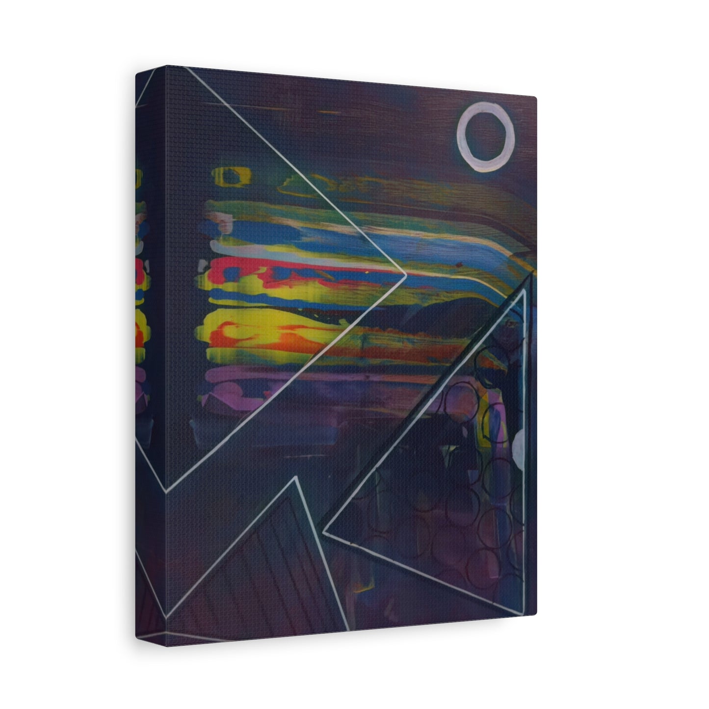 Abstract Geometric Canvas Art - 2025 astronomy – Colorful Drip Triangle Stretched Canvas
