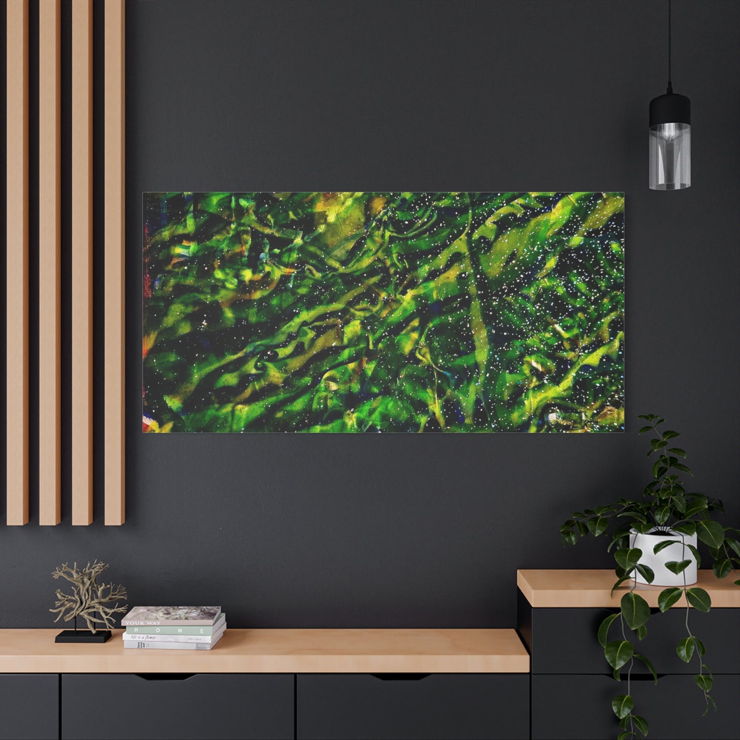 Confessions - Abstract Green Texture Canvas - Matte Stretched Wall Art