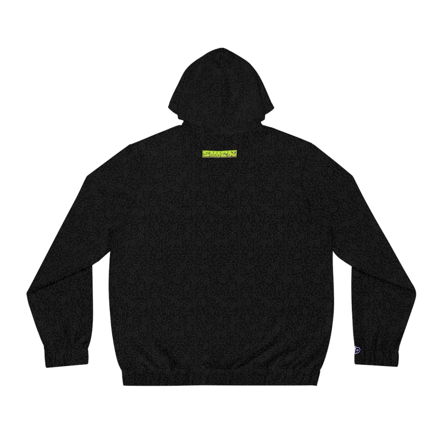 Men's Black Full-Zip Hoodie with Subtle Logo – Lightweight Streetwear Zip-Up