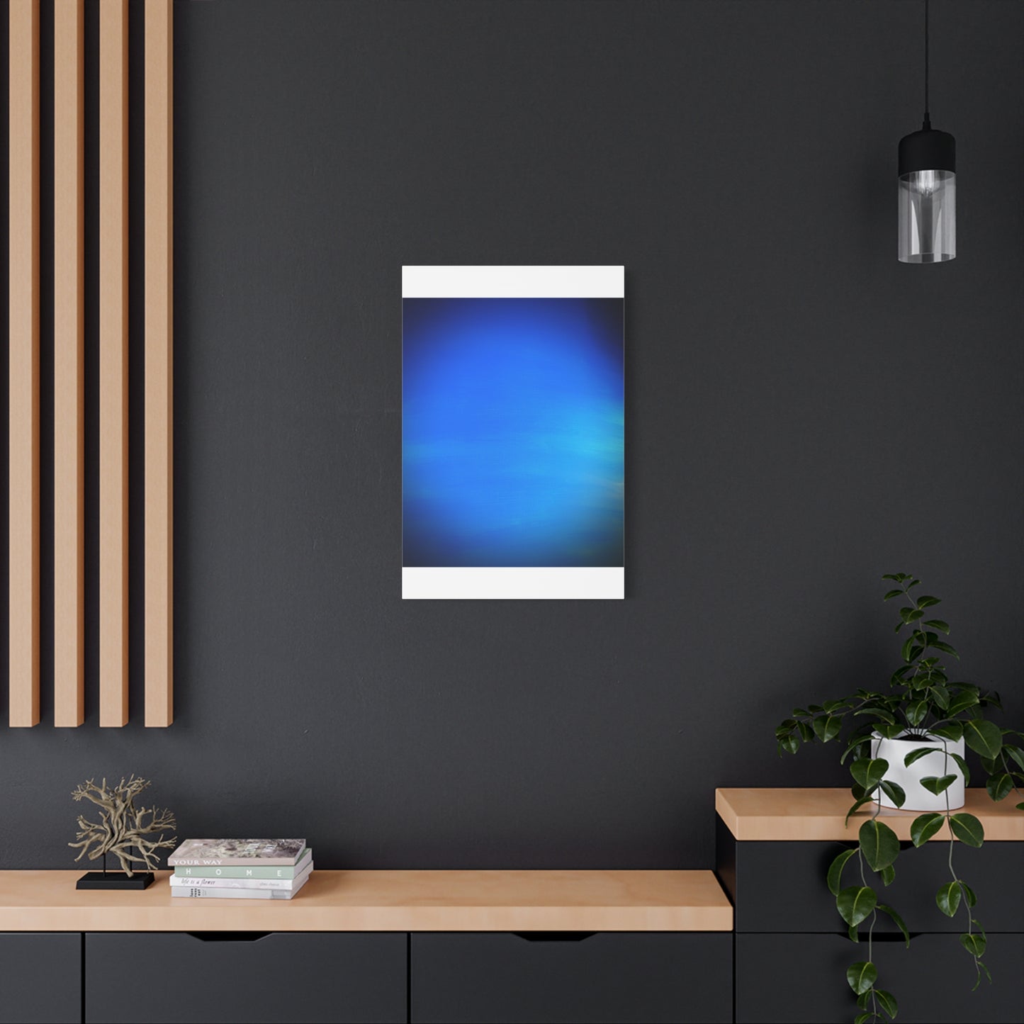 Blue Burst - Gradient Matte Canvas Print — Abstract Ocean Wall Art, Stretched 1.25"