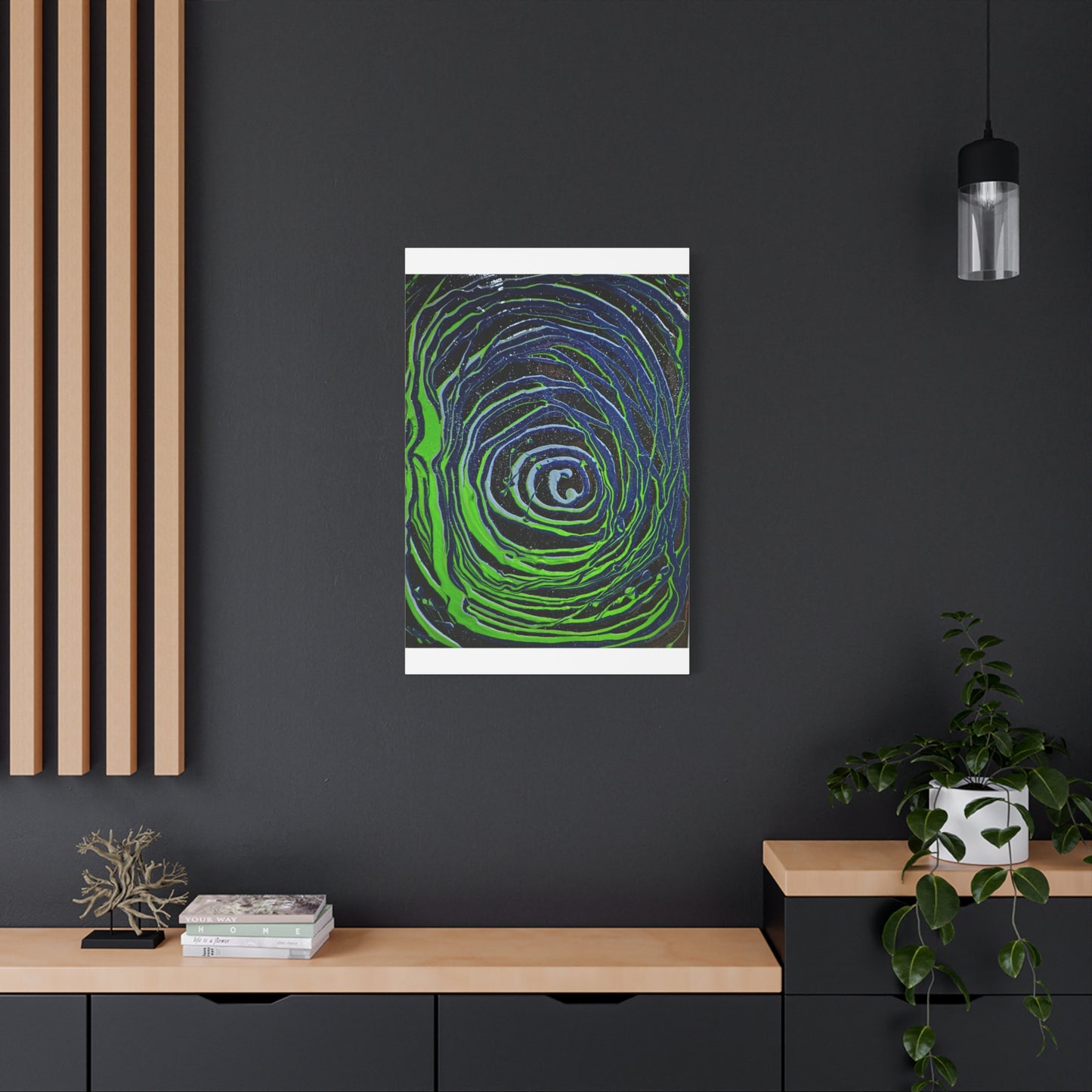 Abstract Green Swirl Matte Canvas Art — Stretched 1.25" Wall Décor