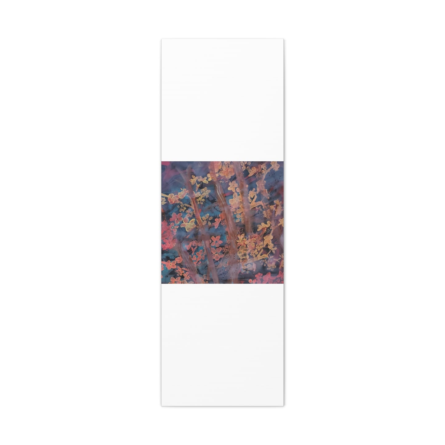 Abstract Floral Canvas Print — Moody Pink & Blue Stretched Wall Art