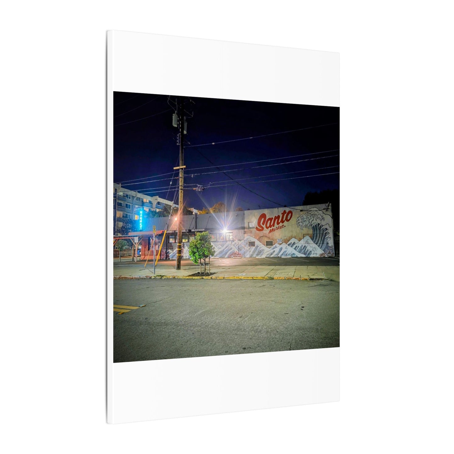 Santo Market Mural (7th&taylor)— Nighttime Urban Wall Art