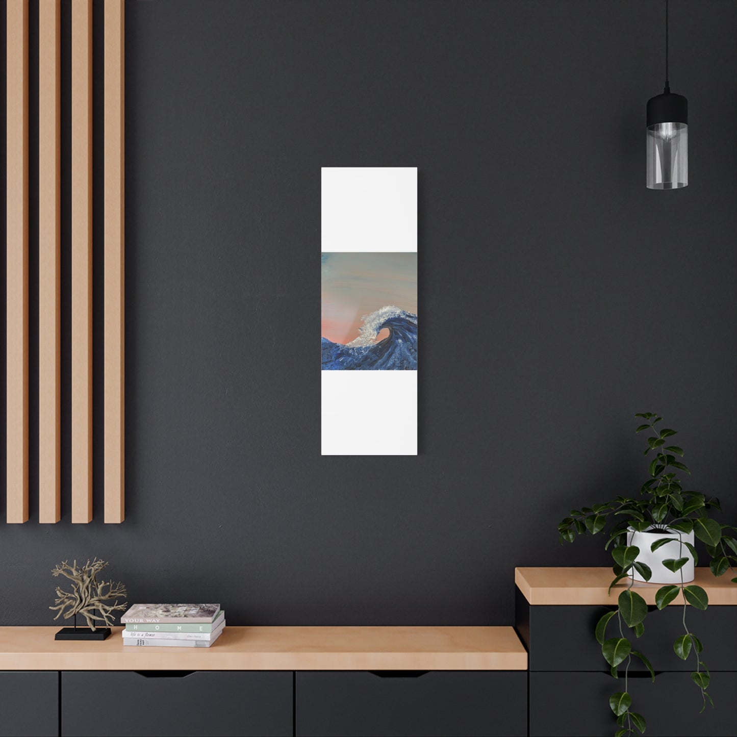 California_Coast - Ocean Wave Canvas Art — Blue Wave Seascape Matte Stretched Canvas