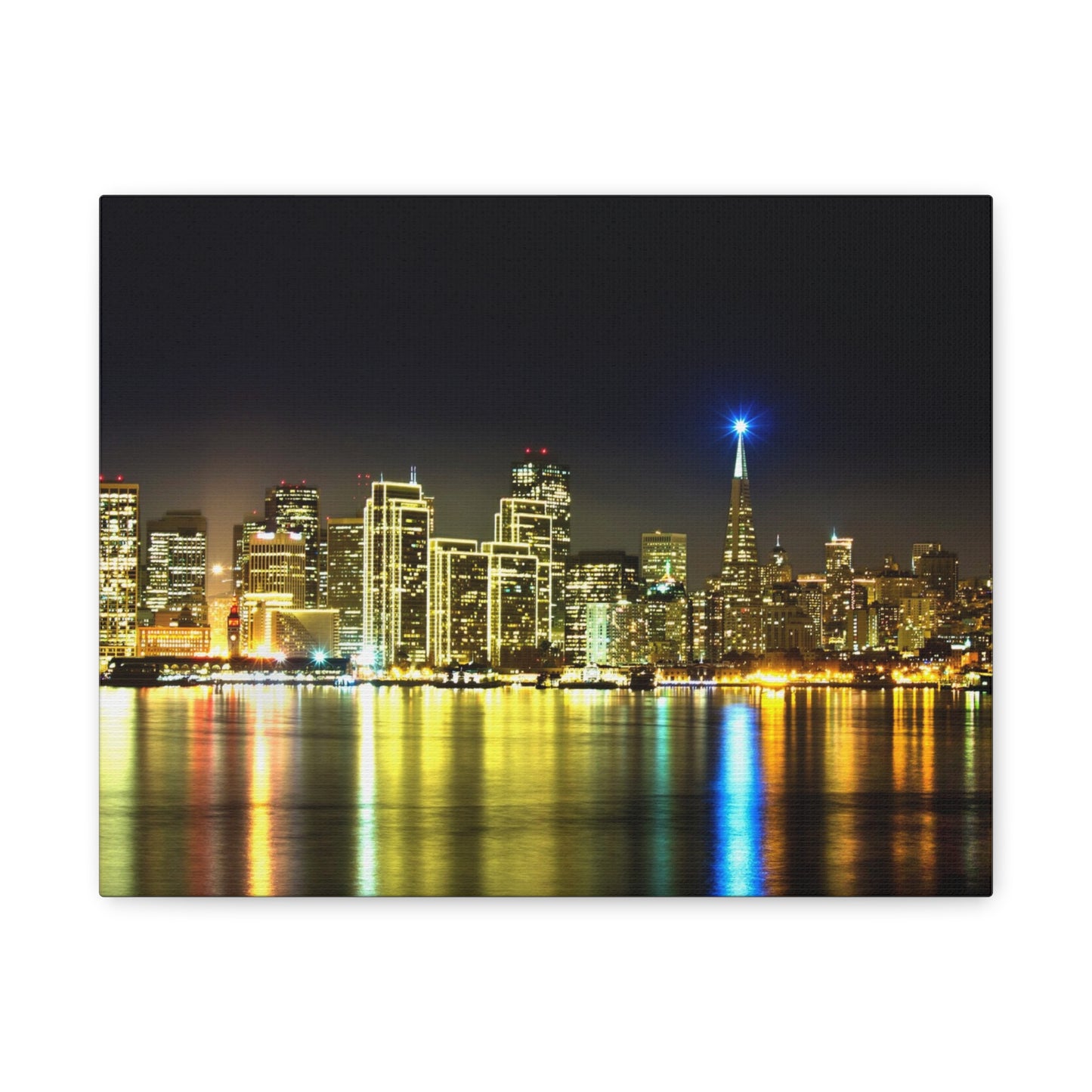 San Francisco Night Skyline Matte Canvas Print — Stretched 1.25"