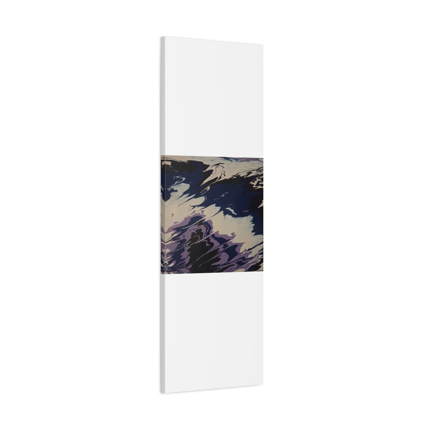 Abstract Navy & Lavender Wave Matte Stretched Canvas (1.25")