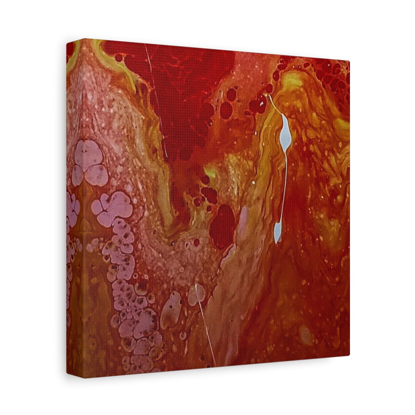 Abstract Red Fluid Art Canvas Print — Matte Stretched Wall Art