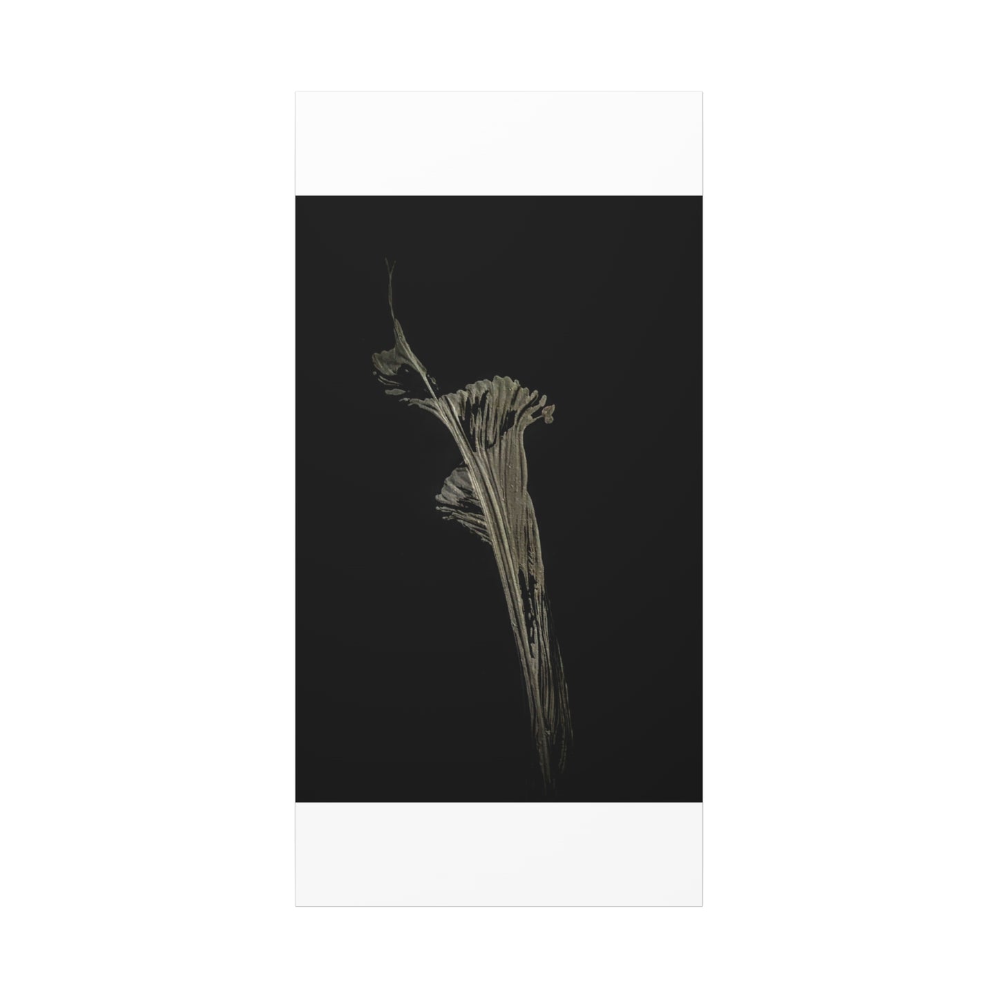 Calla Lilly - Minimalist Botanical Canvas Print — Monochrome Flower Art on Black Matte