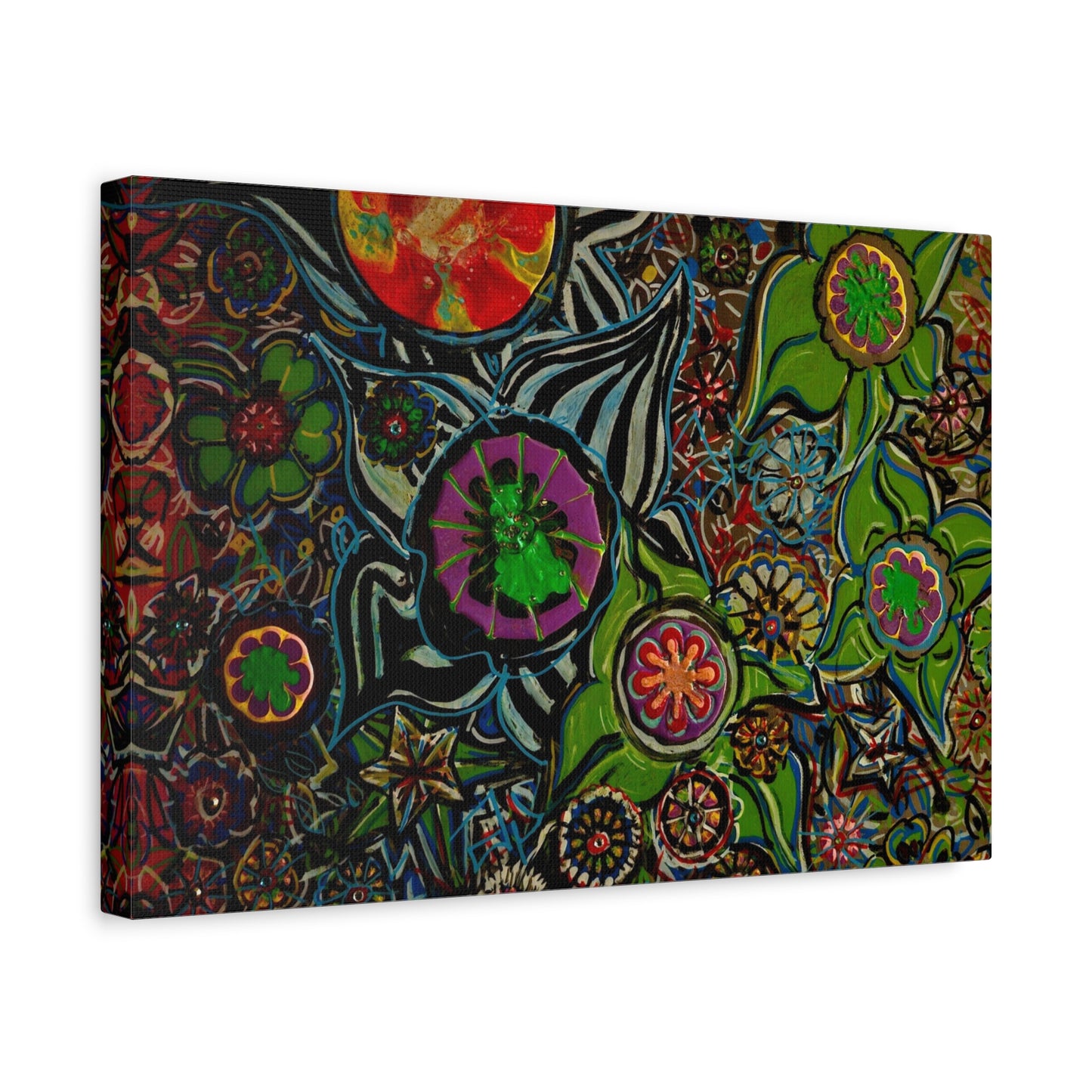 Urban_gardening-03 - Psychedelic Floral Canvas Print — Vibrant Abstract Garden Wall Art
