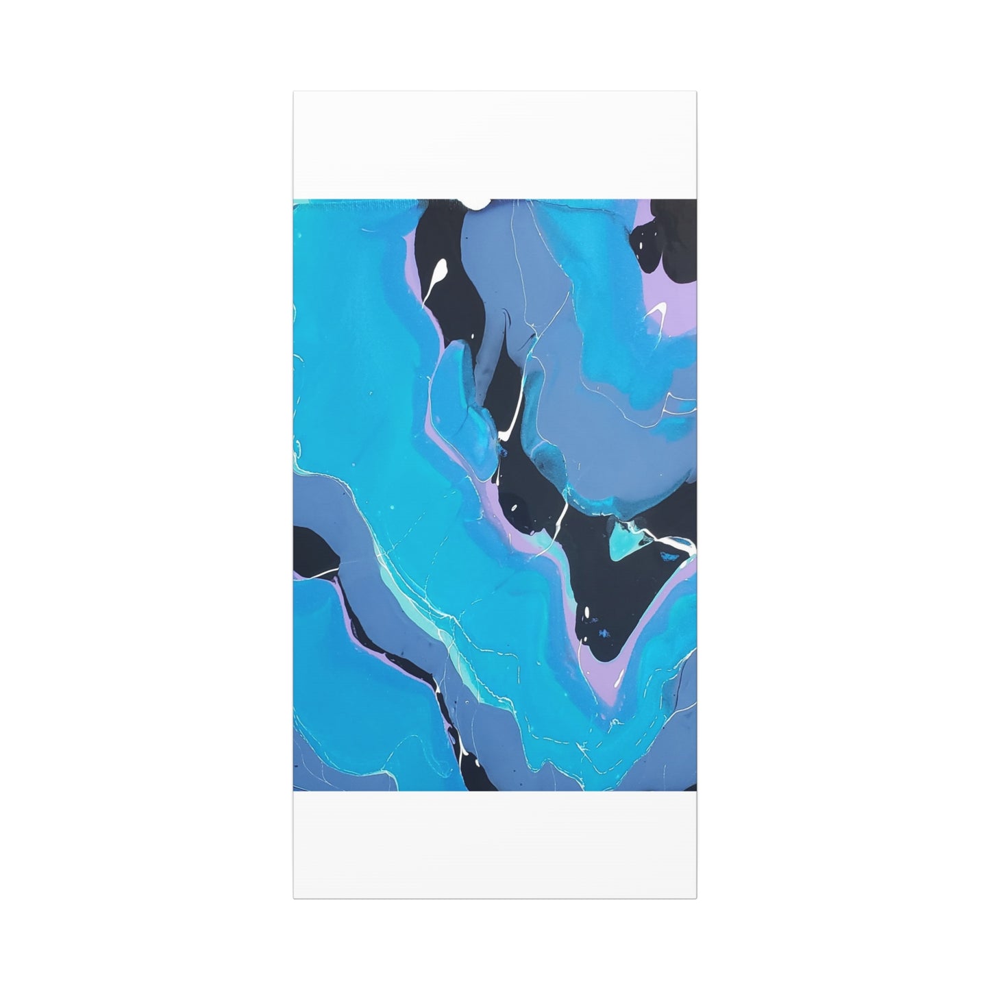 Abstract Blue Fluid Art Canvas Print — Matte Stretched Wall Art 1.25"