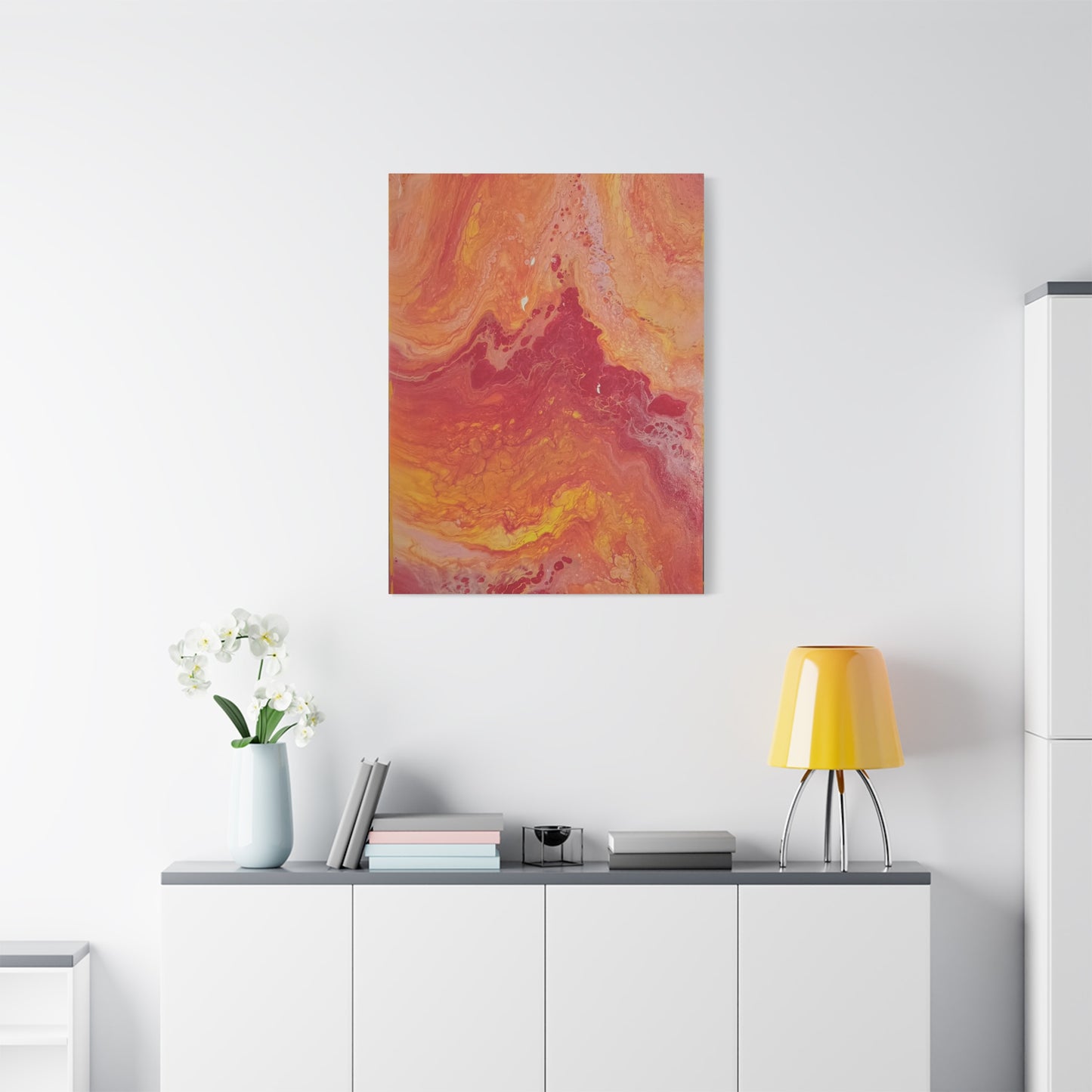 Abstract Pepto Popured - Sunset Swirl Matte Canvas Art - Stretched 1.25"