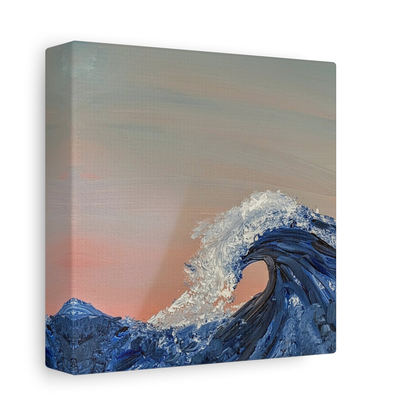 California_Coast - Ocean Wave Canvas Art — Blue Wave Seascape Matte Stretched Canvas