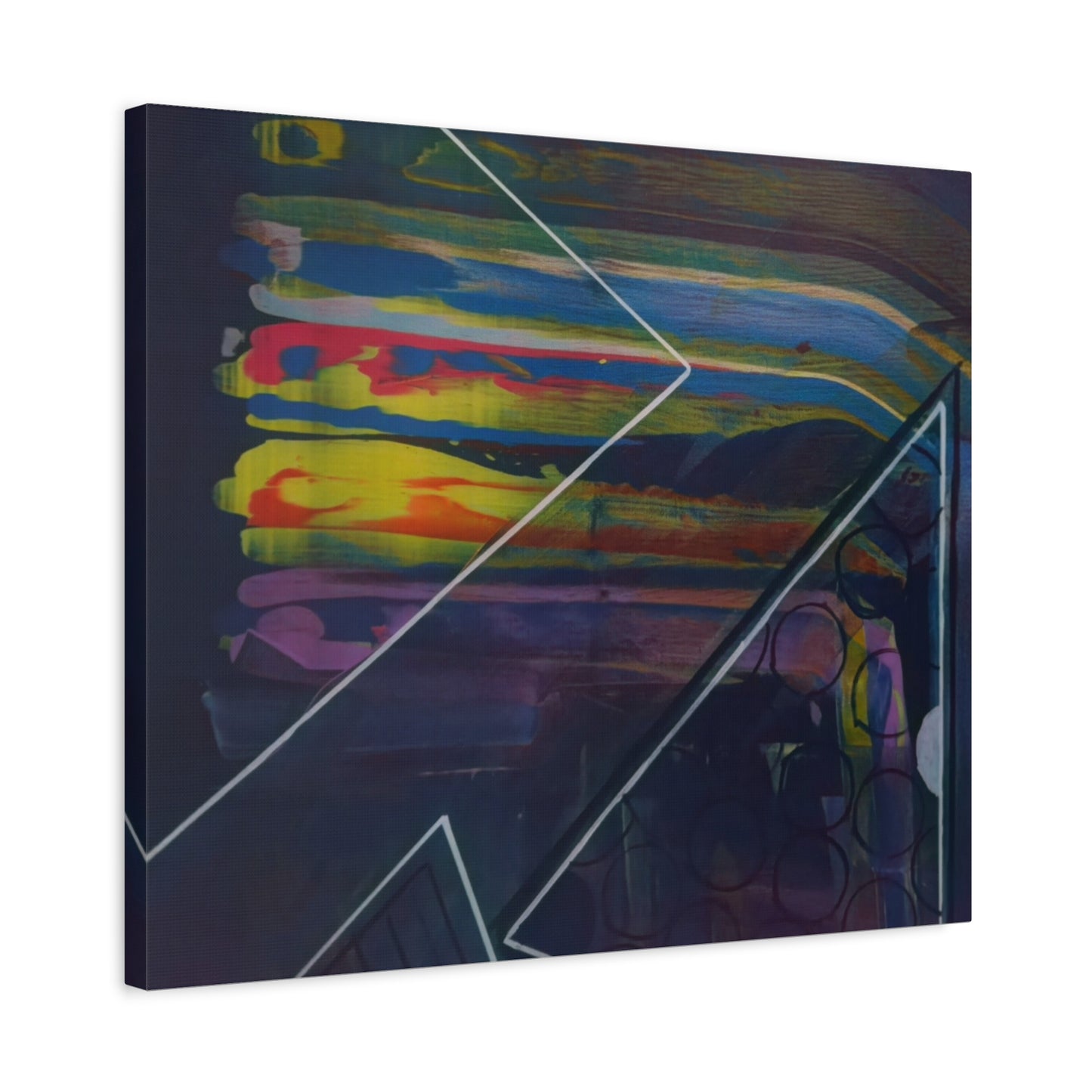 Abstract Geometric Canvas Art - 2025 astronomy – Colorful Drip Triangle Stretched Canvas