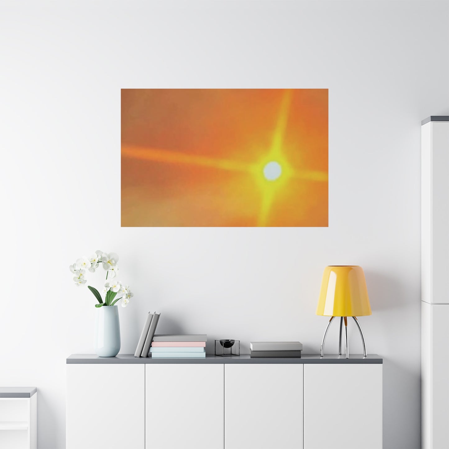 Sunburst Sunset Canvas Print — Warm Abstract Wall Art