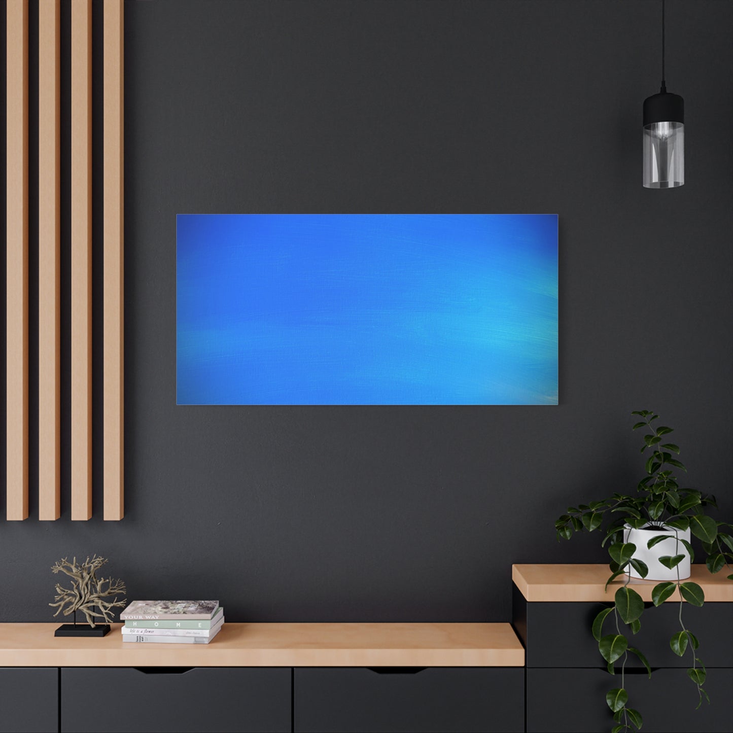 Blue Burst - Gradient Matte Canvas Print — Abstract Ocean Wall Art, Stretched 1.25"