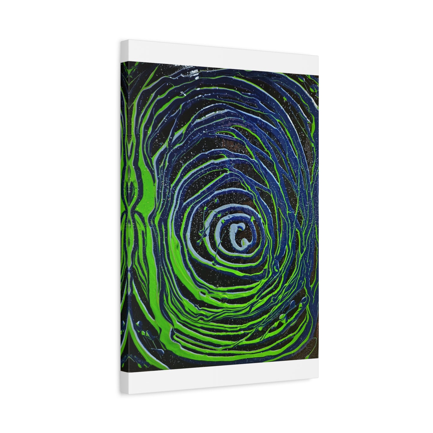 Abstract Green Swirl Matte Canvas Art — Stretched 1.25" Wall Décor
