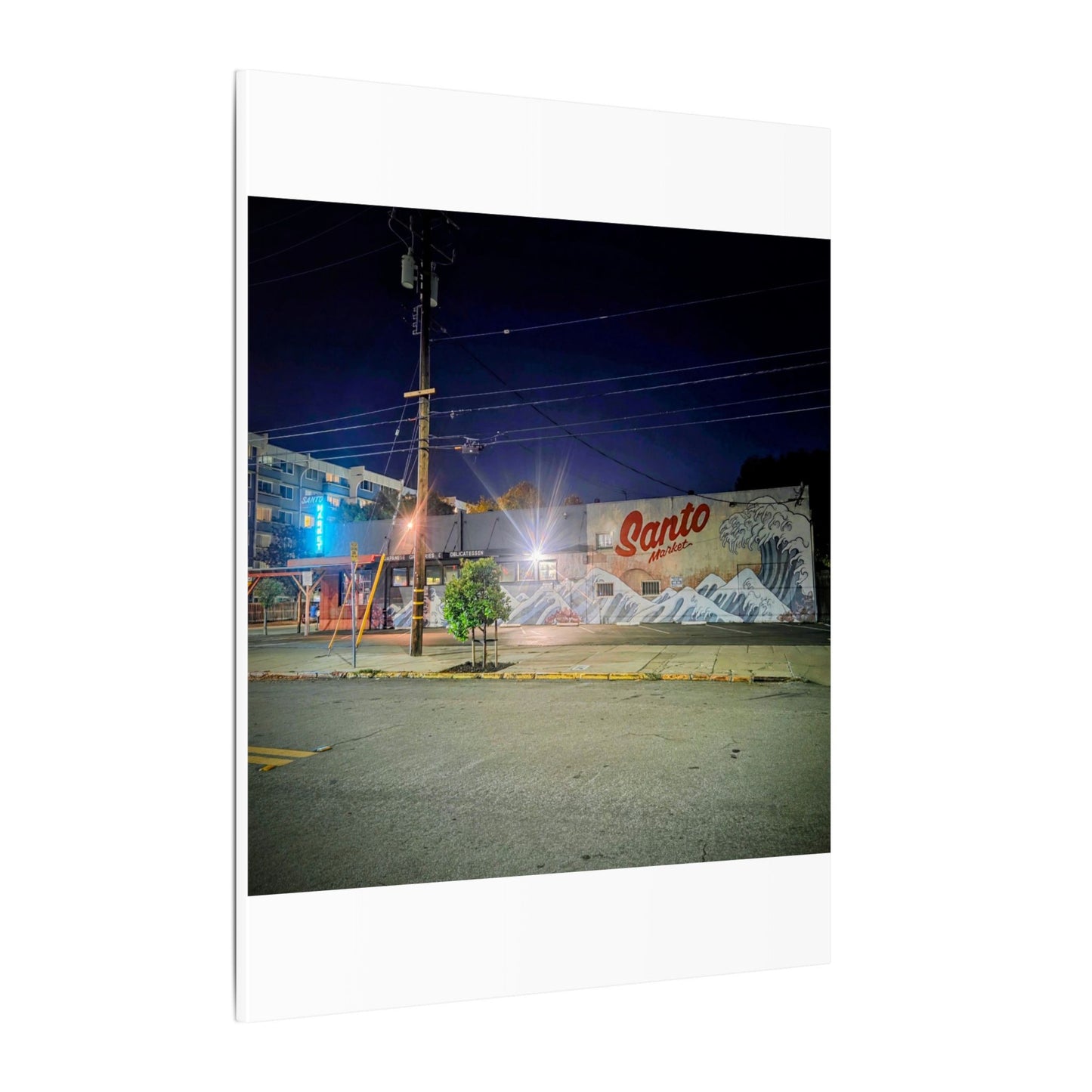 Santo Market Mural (7th&taylor)— Nighttime Urban Wall Art