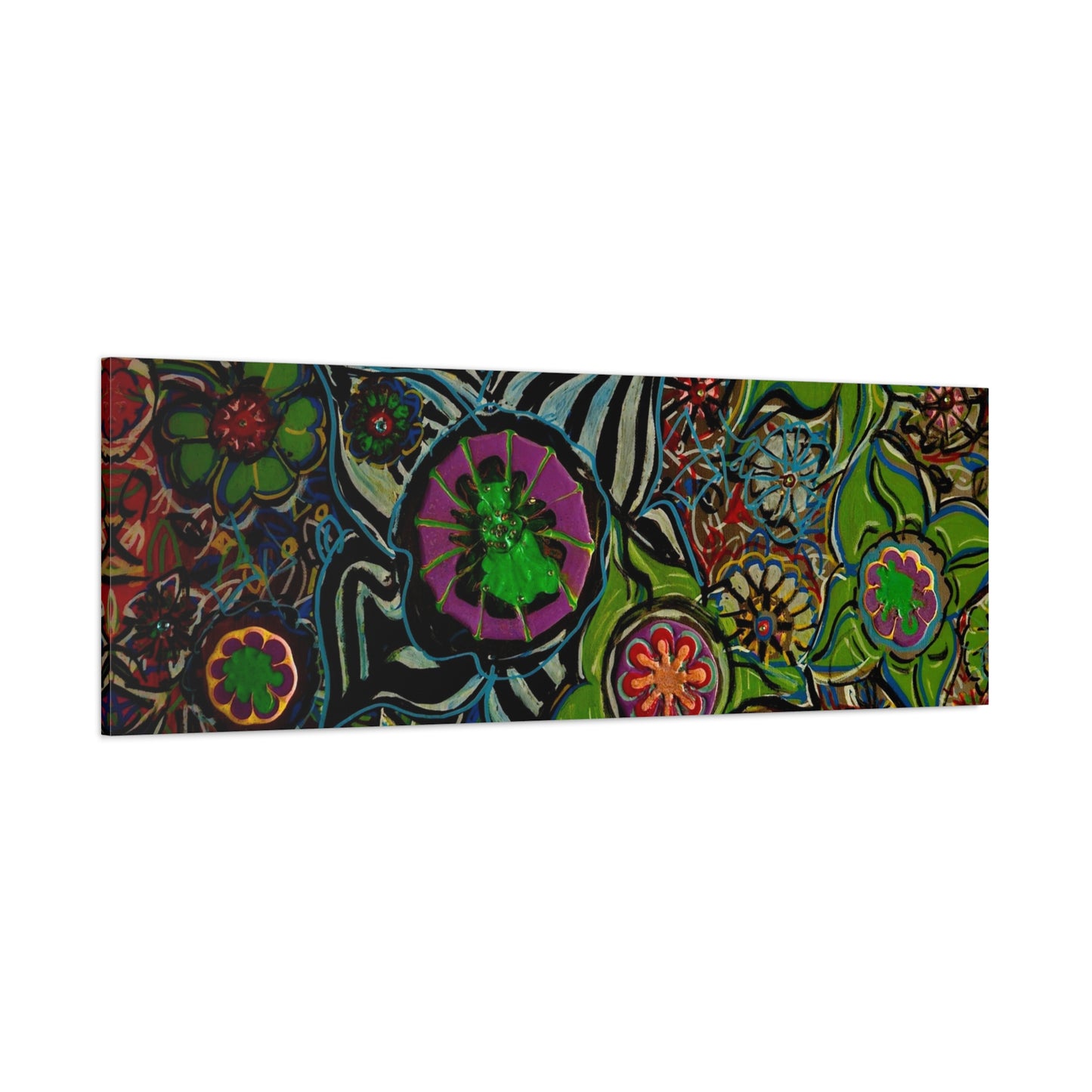Urban_gardening-03 - Psychedelic Floral Canvas Print — Vibrant Abstract Garden Wall Art