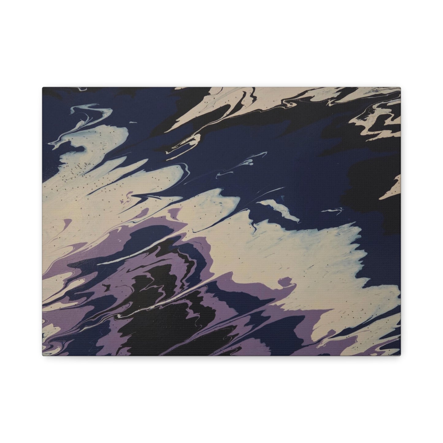Abstract Navy & Lavender Wave Matte Stretched Canvas (1.25")