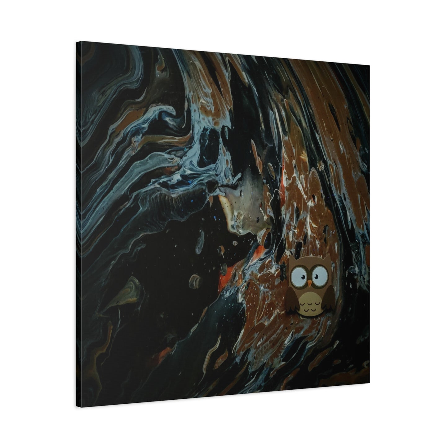 Abstract Swirl Owl Matte Canvas Print