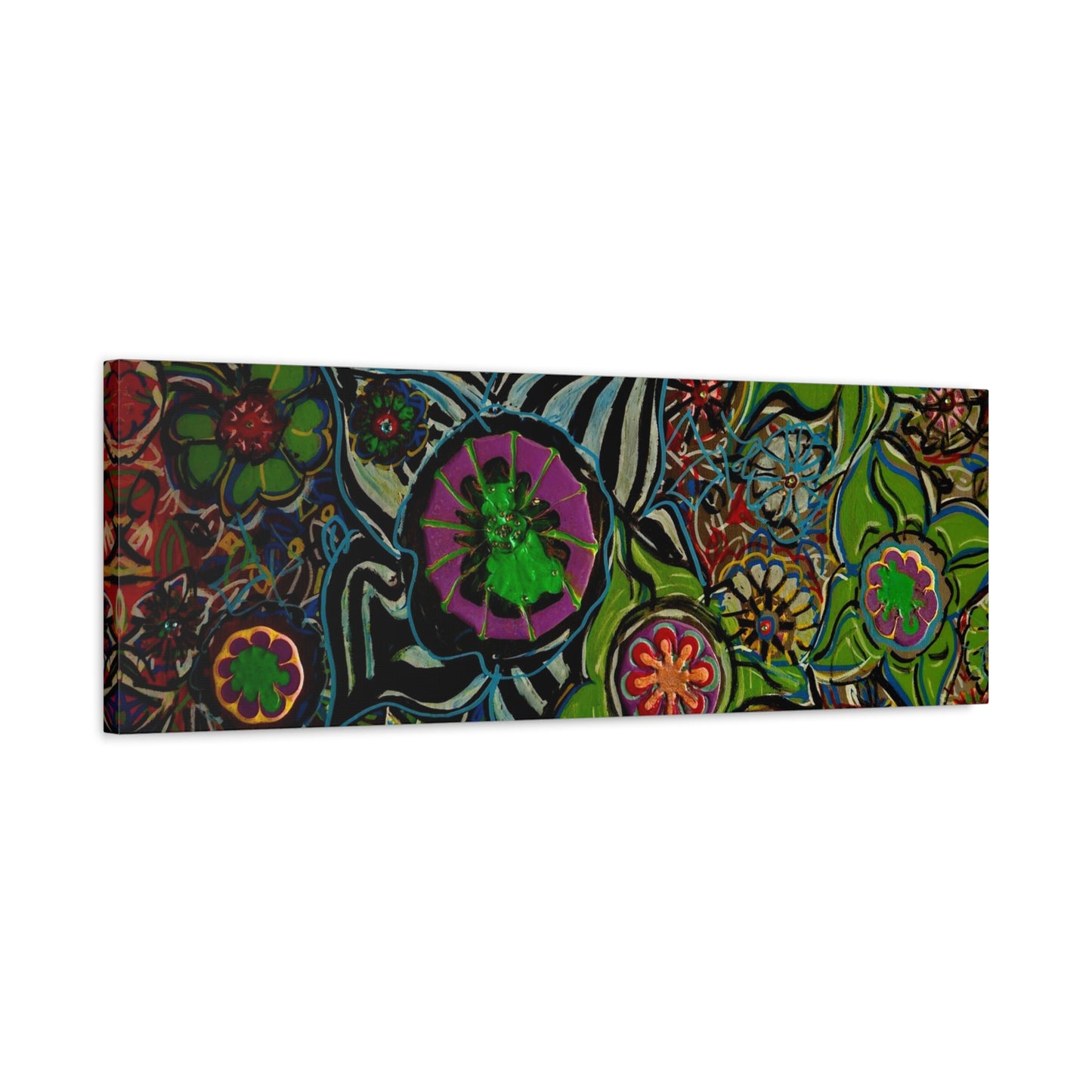 Urban_gardening-03 - Psychedelic Floral Canvas Print — Vibrant Abstract Garden Wall Art