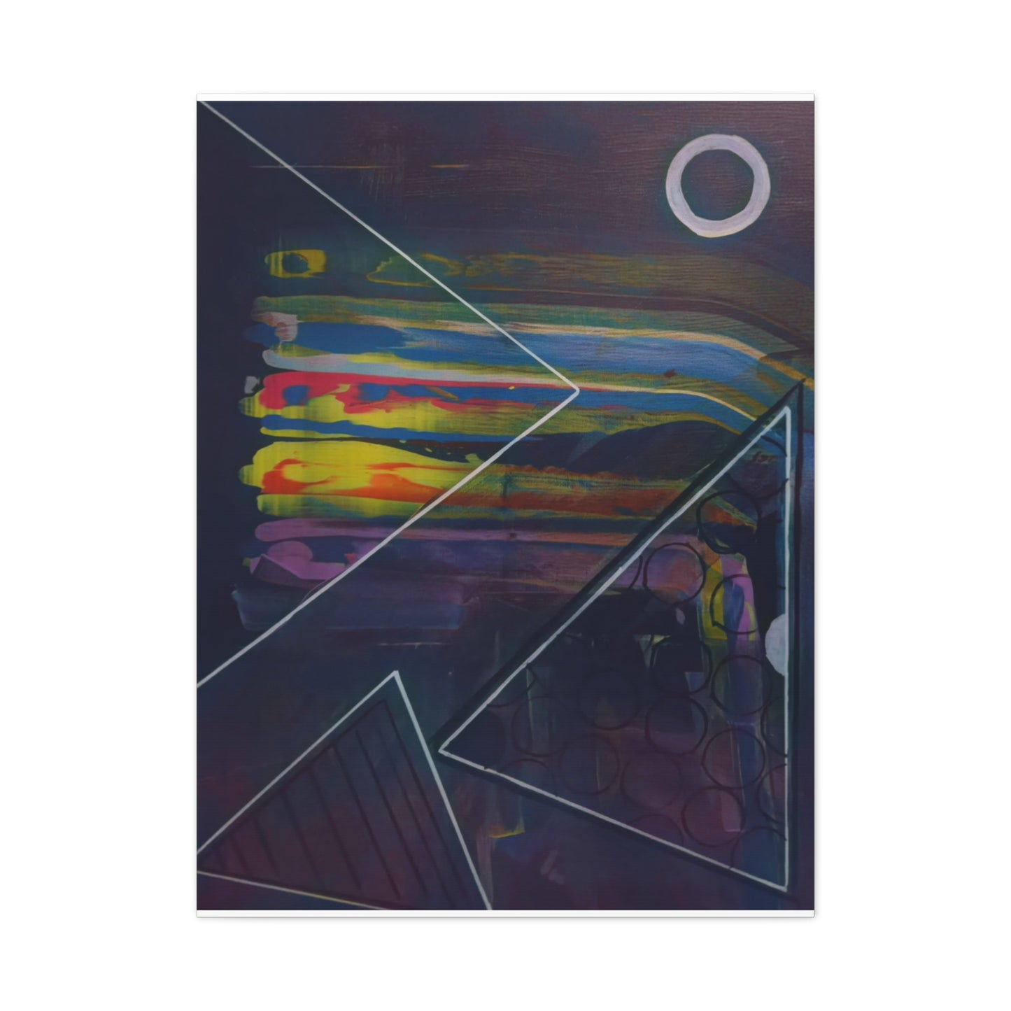 Abstract Geometric Canvas Art - 2025 astronomy – Colorful Drip Triangle Stretched Canvas