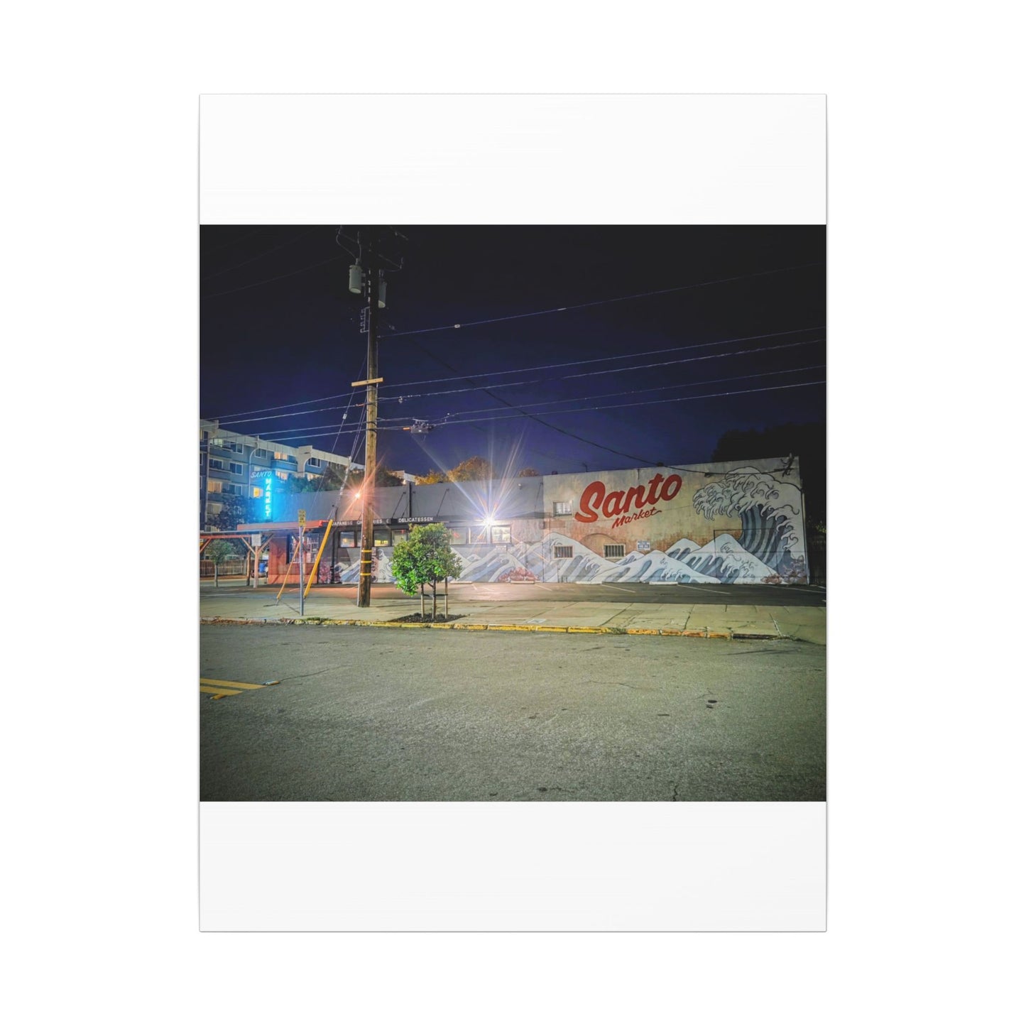 Santo Market Mural (7th&taylor)— Nighttime Urban Wall Art