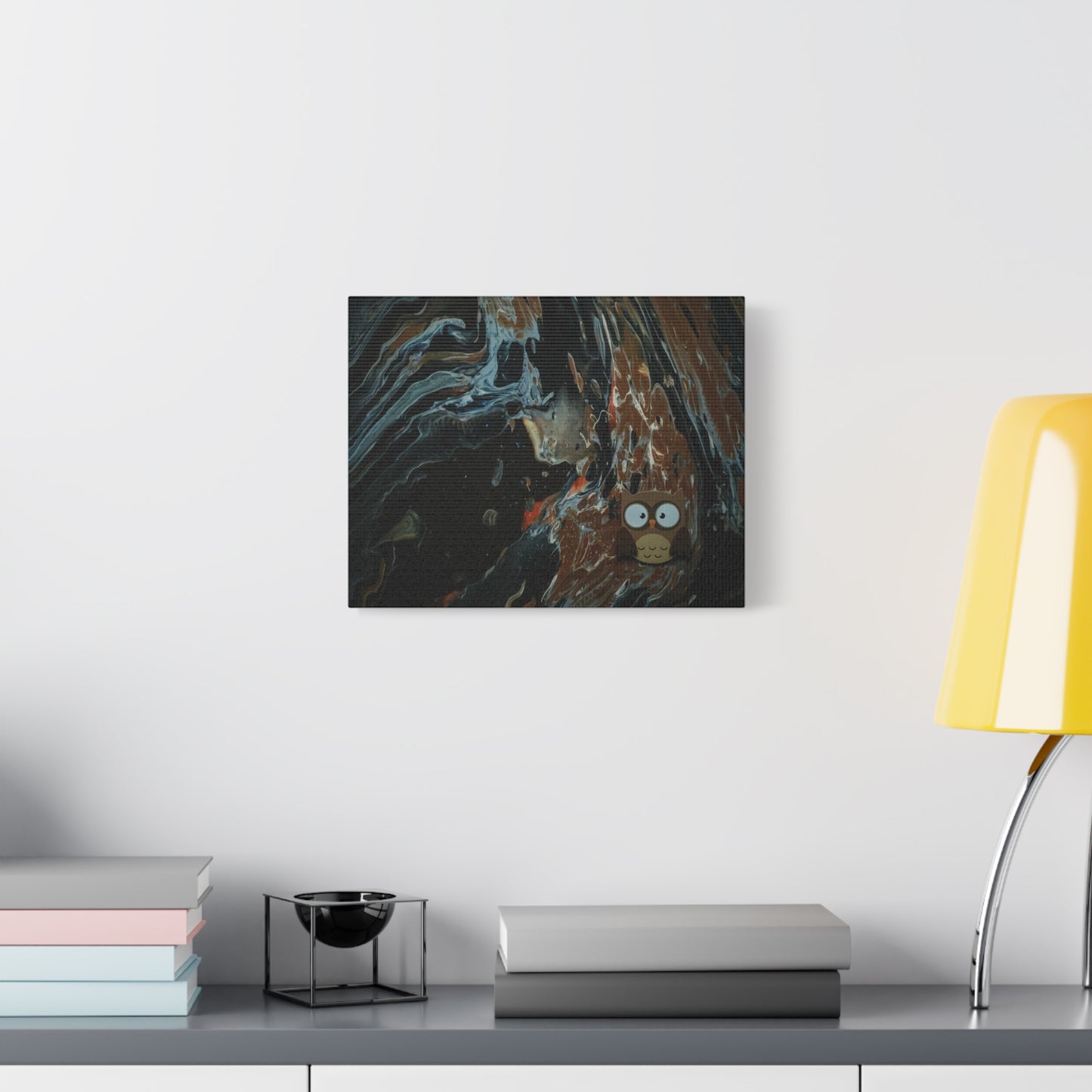 Abstract Swirl Owl Matte Canvas Print
