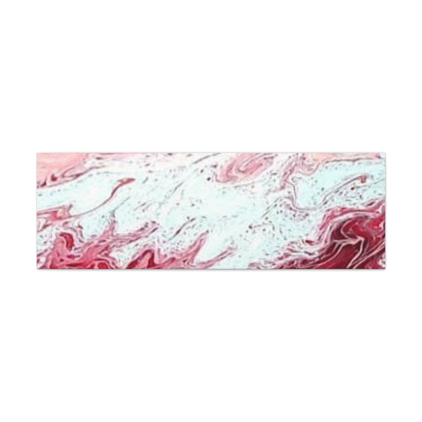 Abstract Pink & Red Fluid Art Canvas — Matte Stretched Wall Art