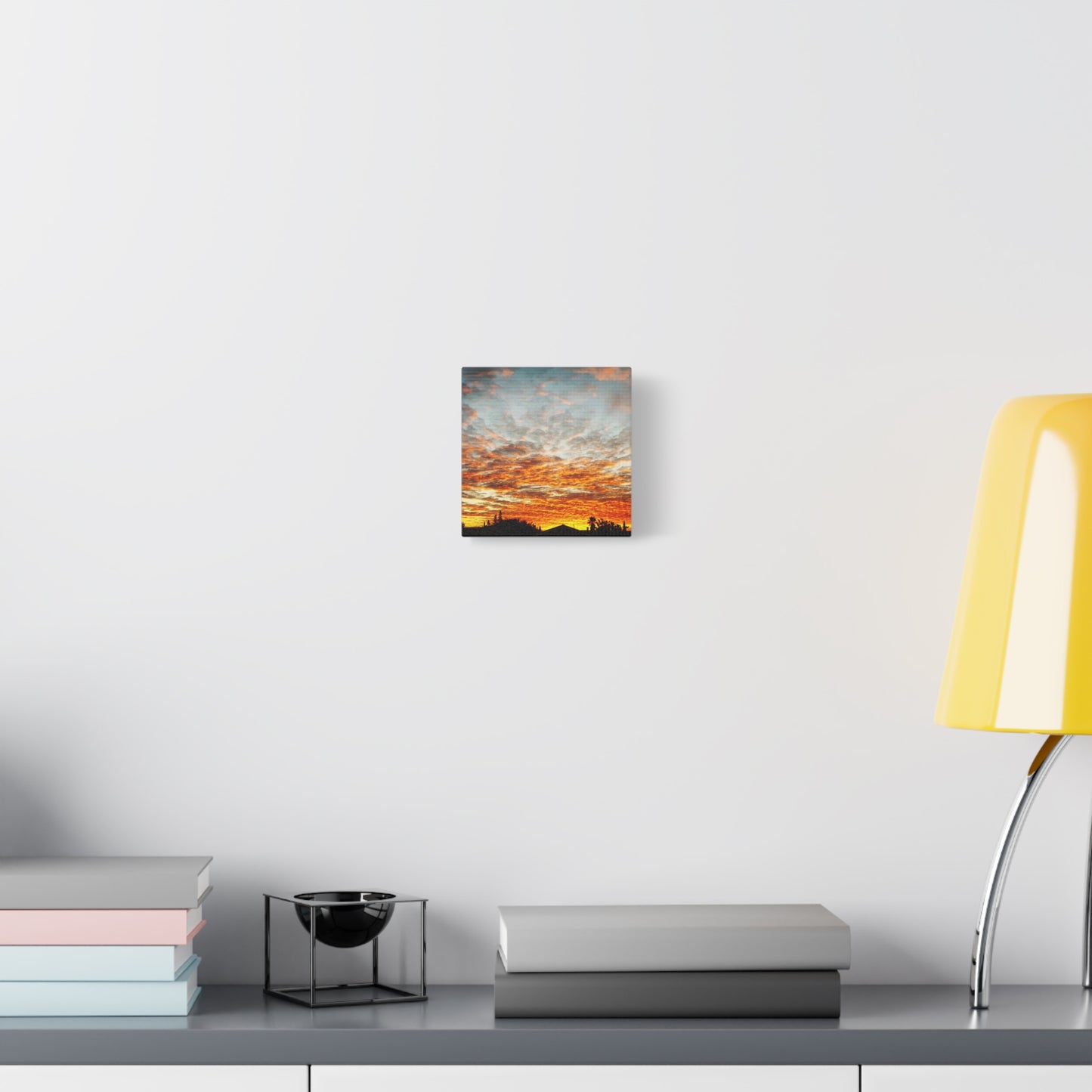 Sunset Sky Canvas Print — Orange Cloudscape Matte Stretched Wall Art