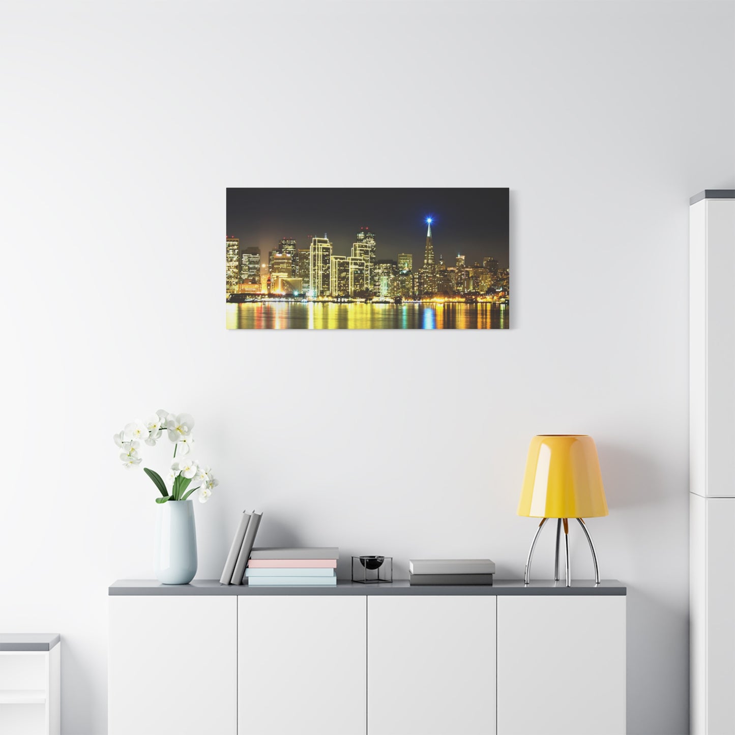 San Francisco Night Skyline Matte Canvas Print — Stretched 1.25"
