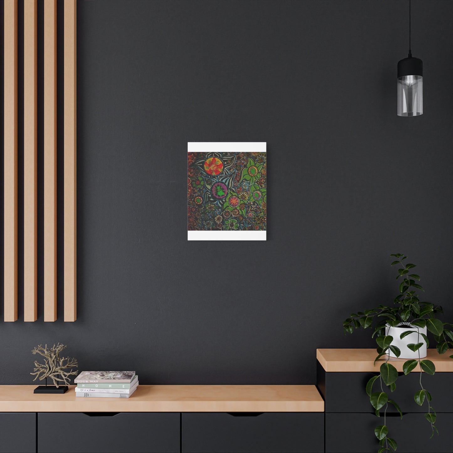 Urban_gardening-03 - Psychedelic Floral Canvas Print — Vibrant Abstract Garden Wall Art