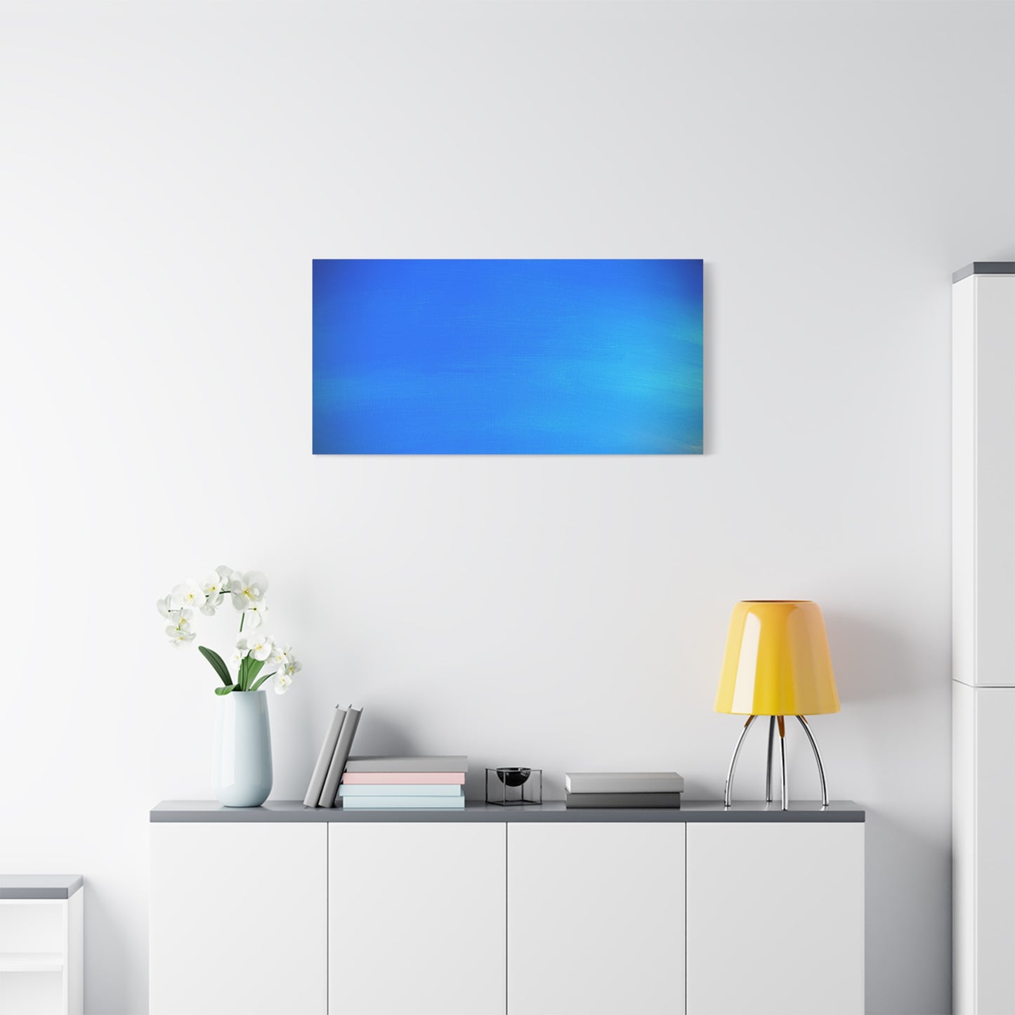 Blue Burst - Gradient Matte Canvas Print — Abstract Ocean Wall Art, Stretched 1.25"