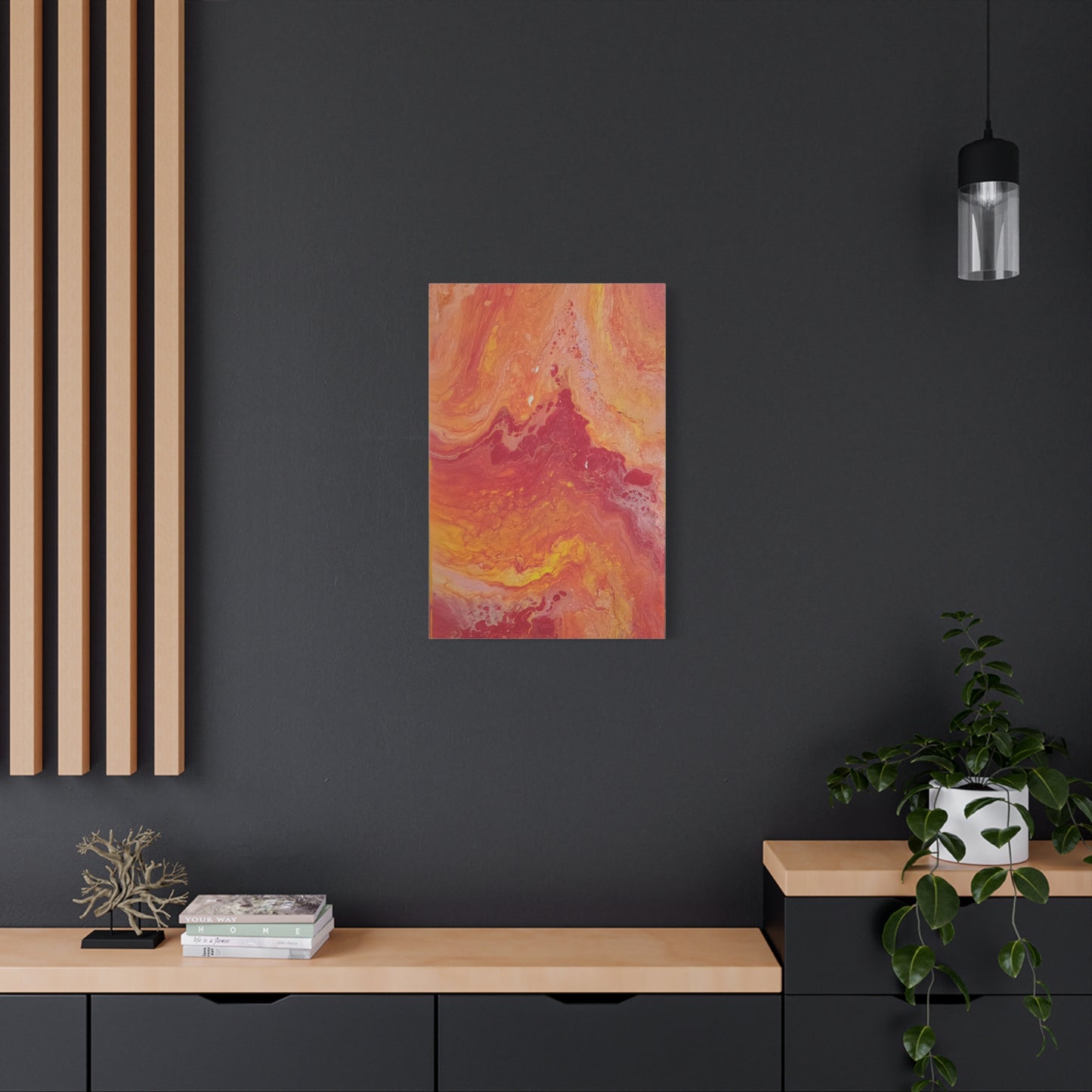 Abstract Pepto Popured - Sunset Swirl Matte Canvas Art - Stretched 1.25"