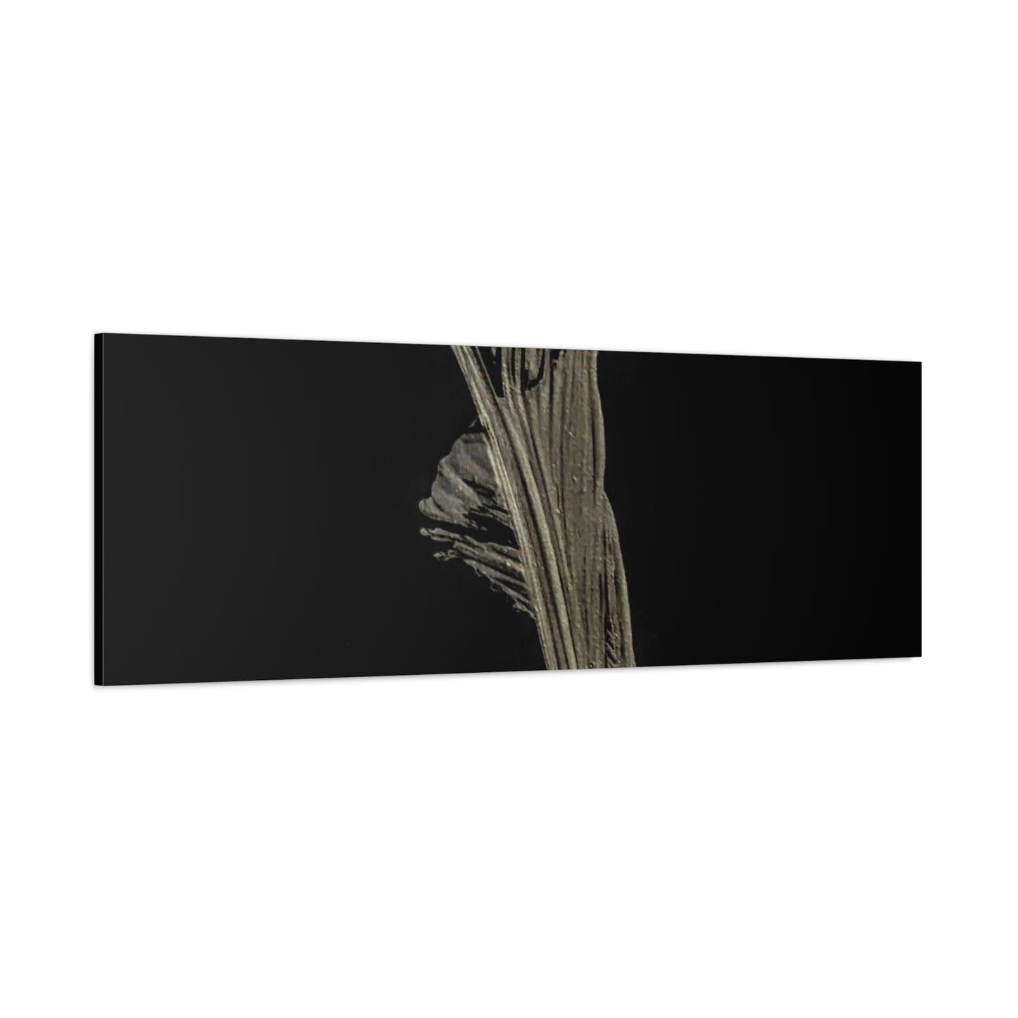 Calla Lilly - Minimalist Botanical Canvas Print — Monochrome Flower Art on Black Matte