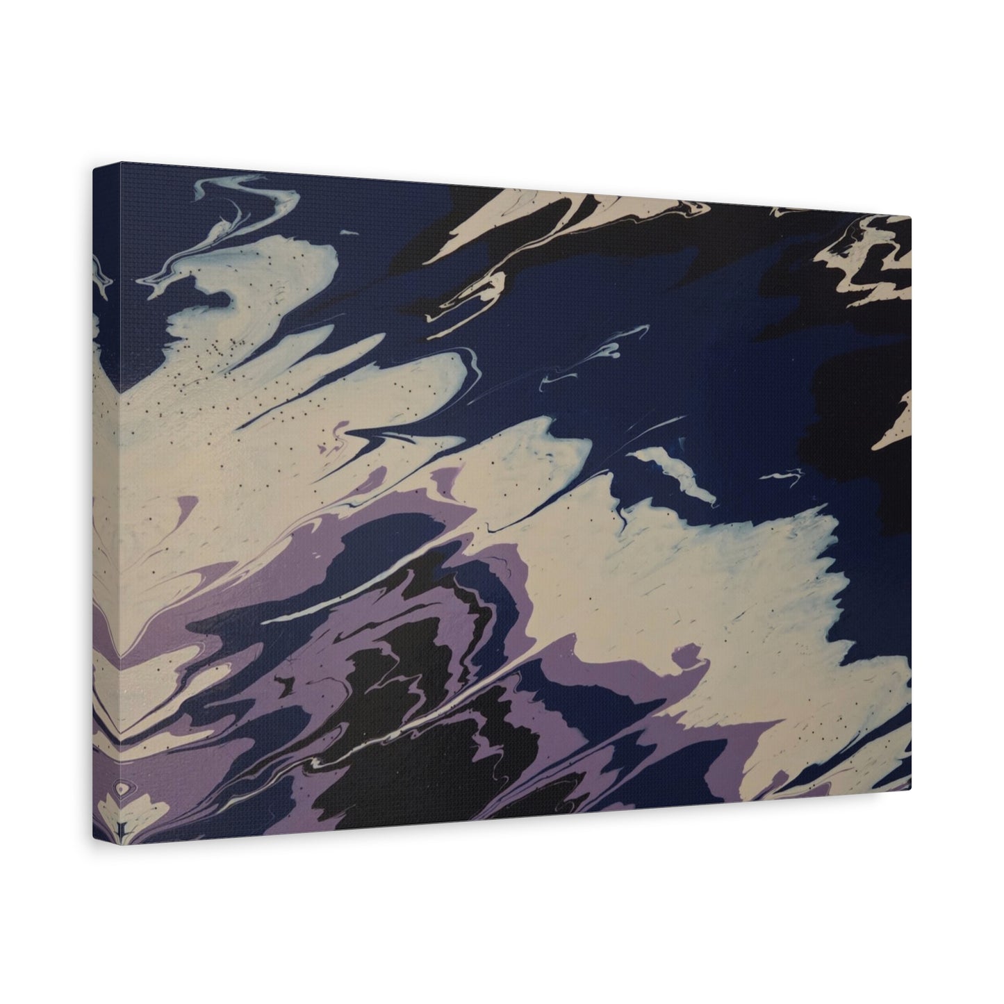 Abstract Navy & Lavender Wave Matte Stretched Canvas (1.25")