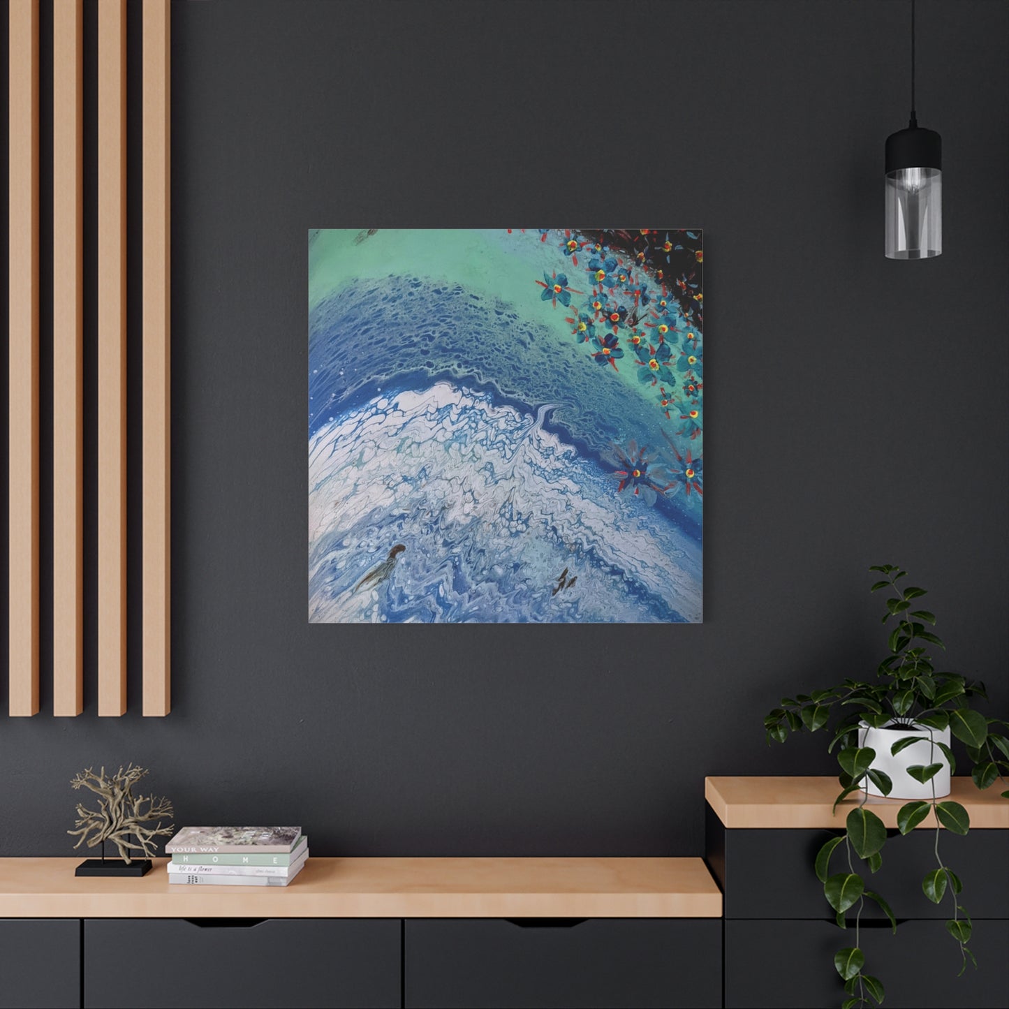 floetrol&flowers - Abstract Matte Canvas Print — Floral Accents Stretched Wall Art