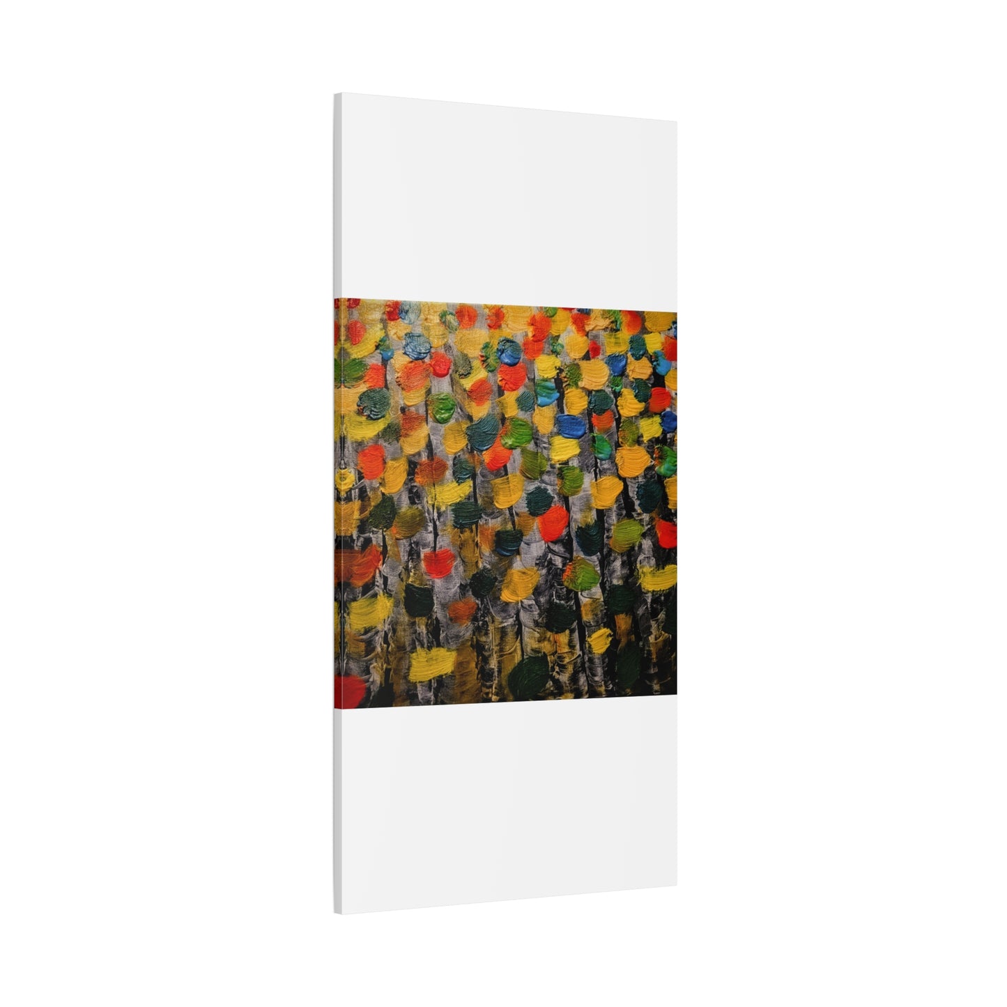 birch trees with color strokes - Abstract Color Bloom Matte Canvas Wall Art — Stretched 1.25"