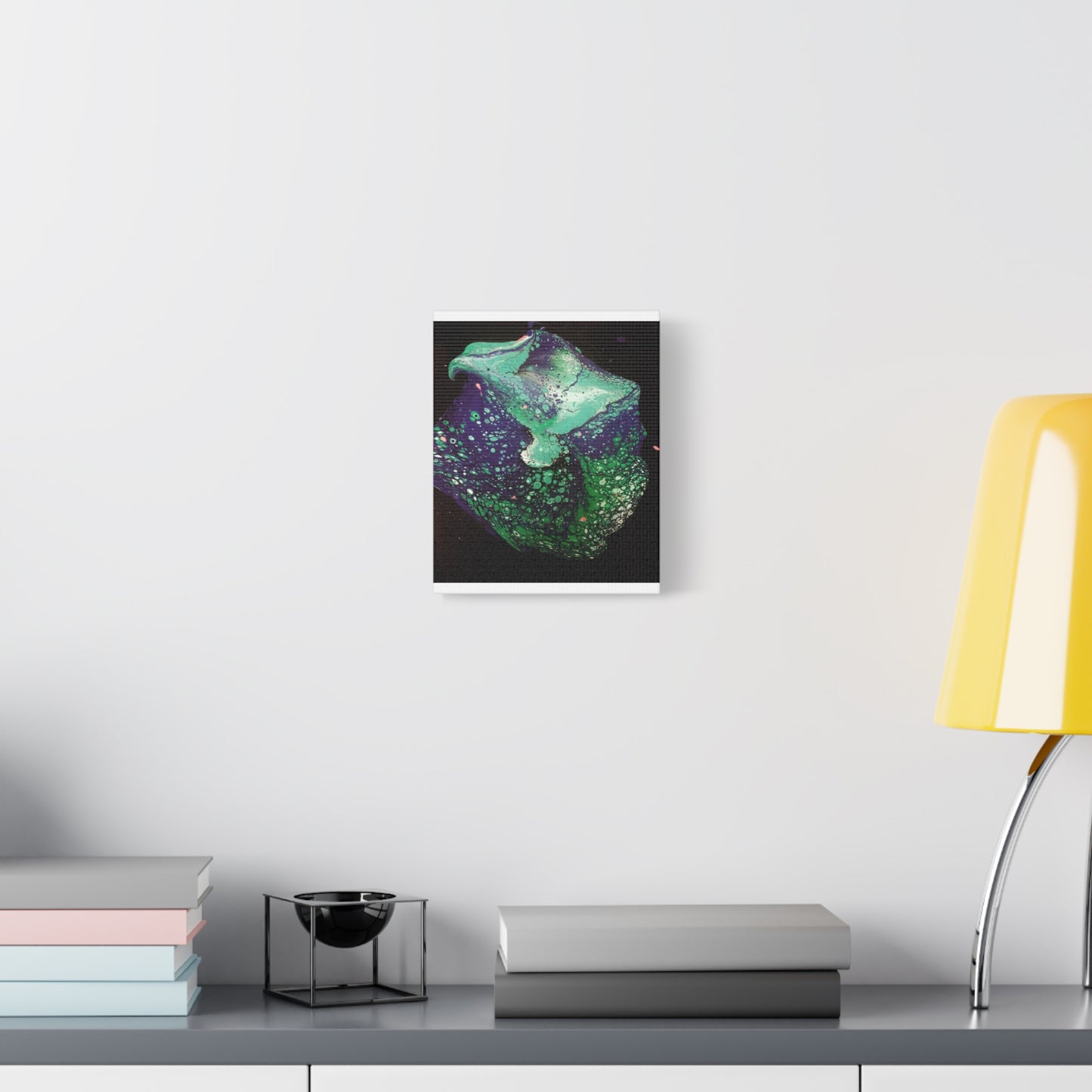 Abstract Green & Teal Fluid Art Canvas Print - Matte Stretched Wall Art