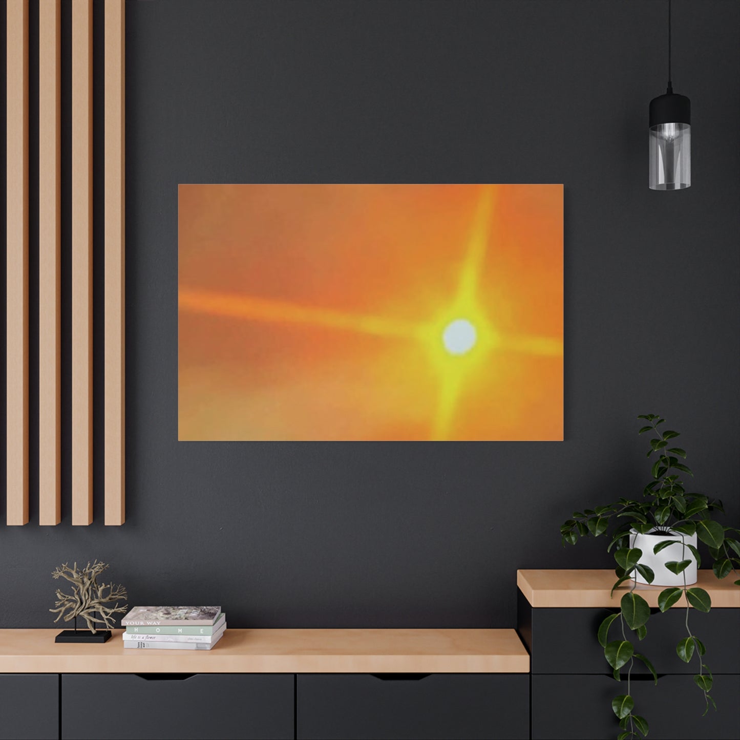 Sunburst Sunset Canvas Print — Warm Abstract Wall Art