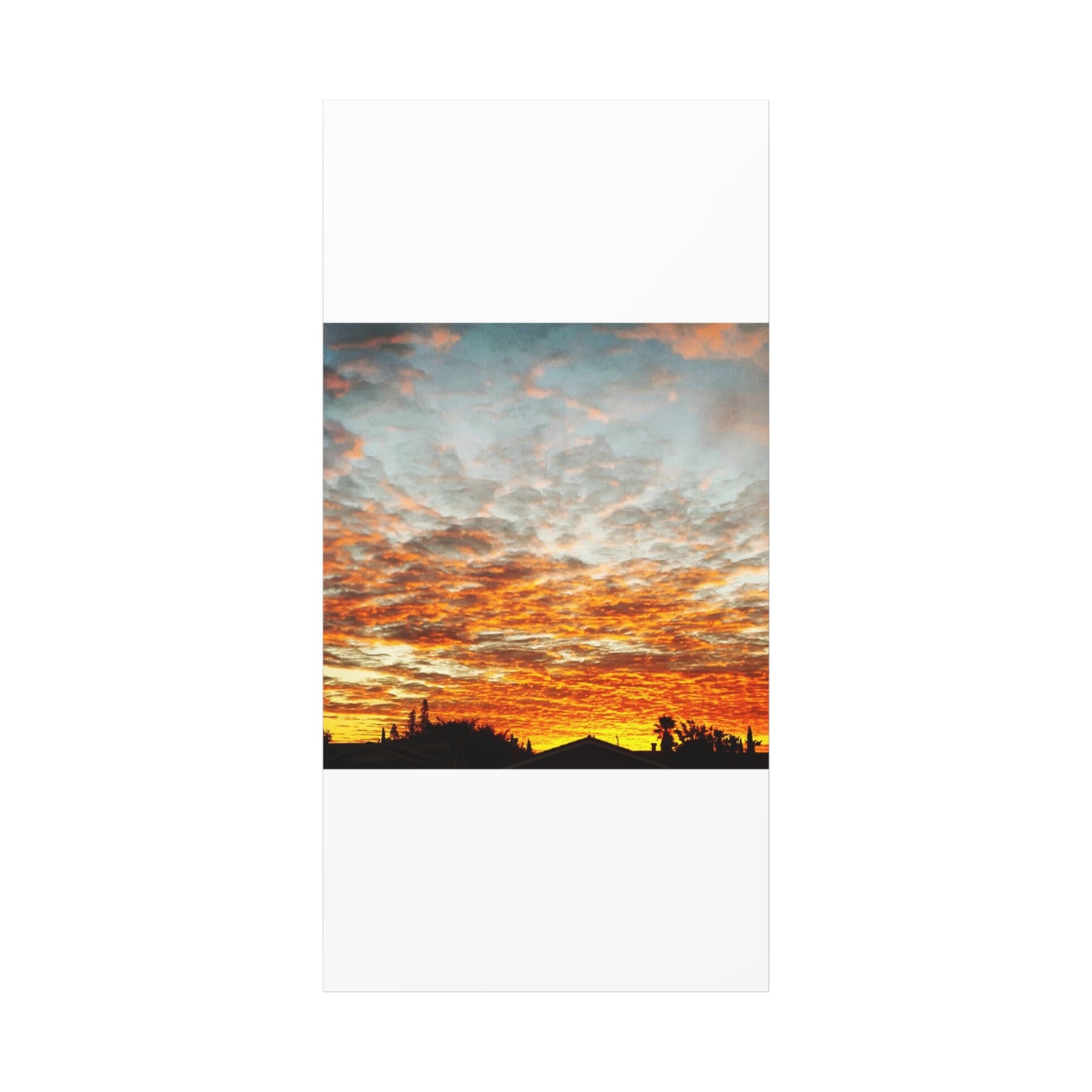 Sunset Sky Canvas Print — Orange Cloudscape Matte Stretched Wall Art